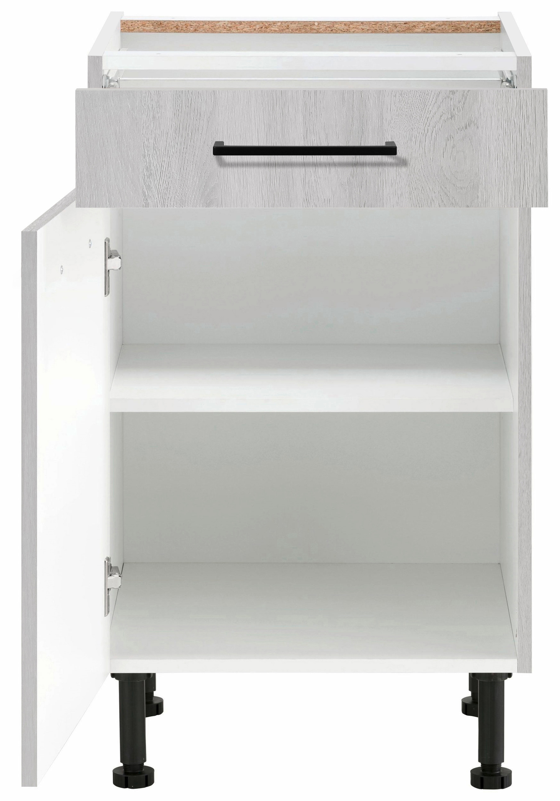 wiho Küchen Unterschrank »Nisos«, 50 cm breit, Soft-Close in Schubkästen, verstellbare Füße, ohne Platte