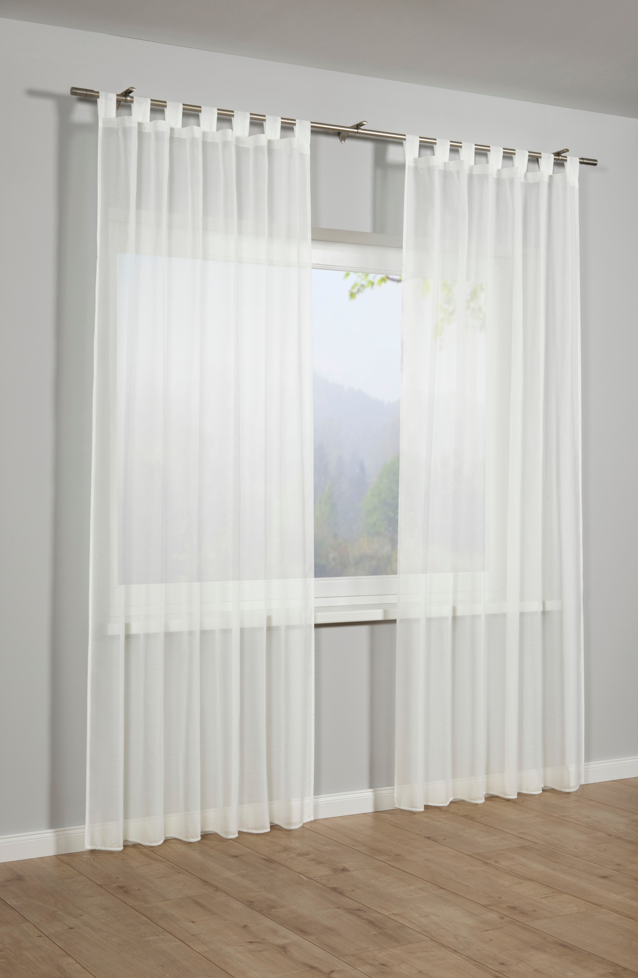 Gardine »Schal Voile Uni«, (1 St.), mit Schlaufen günstig online kaufen