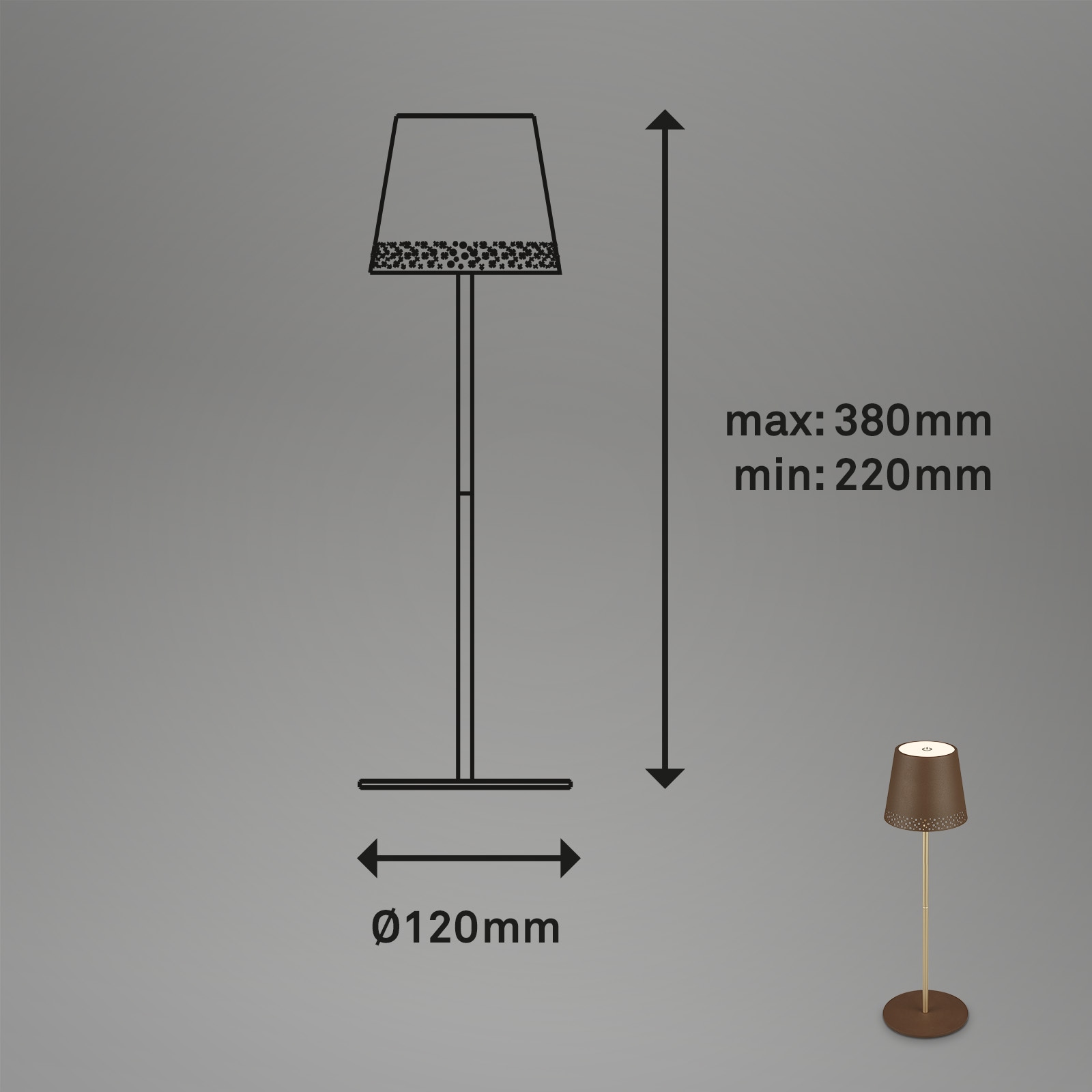 Briloner Leuchten LED Tischleuchte »KIKI« LED-Modul 1 Stk. Warmweiß mit Akku, höhenverstellbar, RGB, USB-C, warmweiß, IP44, weiß, 38 cm