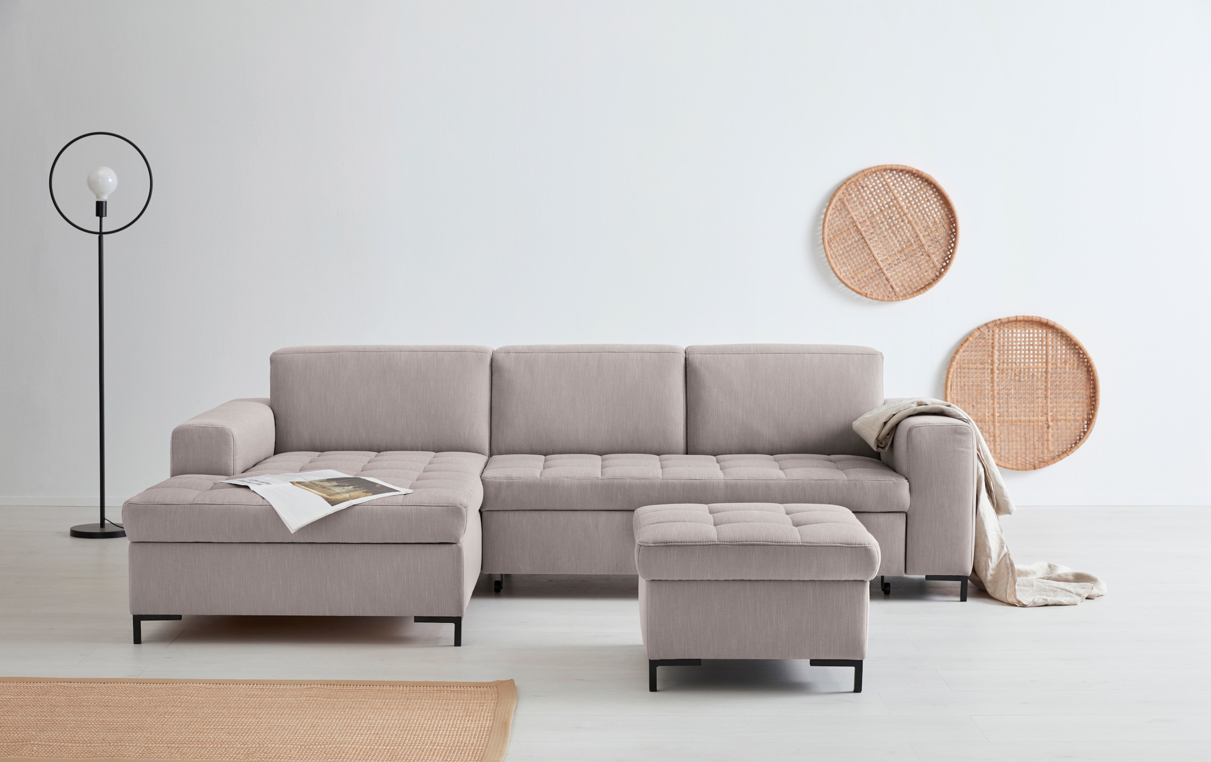OTTO products Ecksofa »Grazzo L-Form«, hochwertige Stoffe aus recyceltem Ma günstig online kaufen