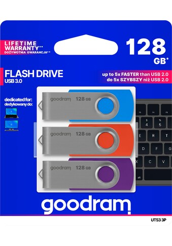 USB-Stick »UTS3 MIX 128GB USB 3.0 3 PACK«, (USB 3.0 Lesegeschwindigkeit 60 MB/s)