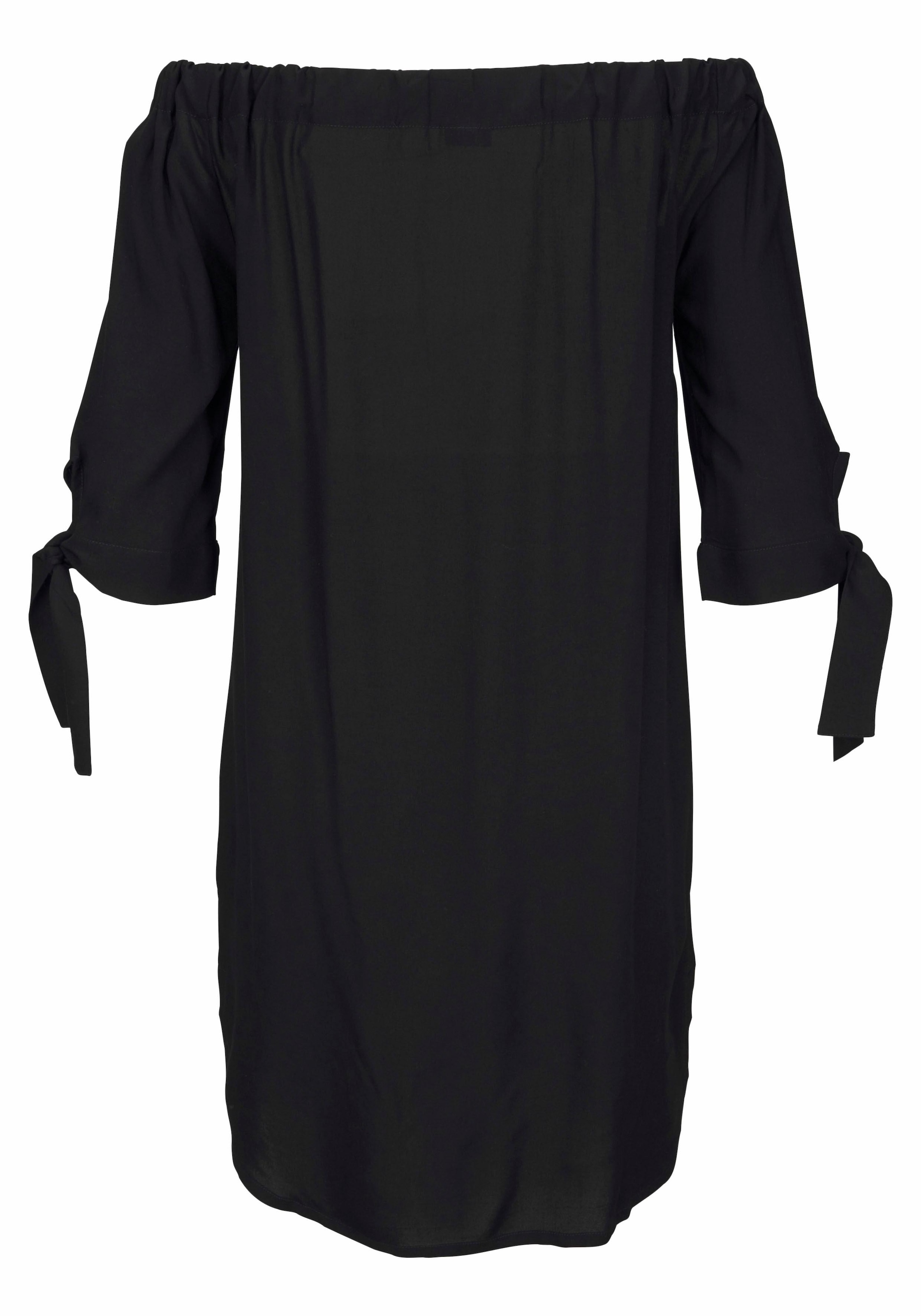 LASCANA Blusenkleid, mit Carmenausschnitt und 3/4-Ärmeln, Sommerkleid, Strandkleid, Basic