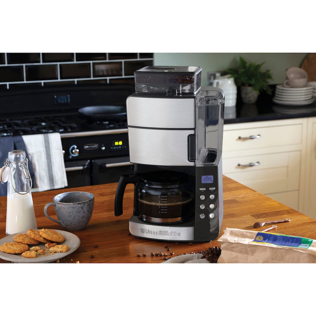 RUSSELL HOBBS Kaffeemaschine mit Mahlwerk »Grind & Brew 25610-56«, 1,25 l Kaffeekanne, Papierfilter, 1x4