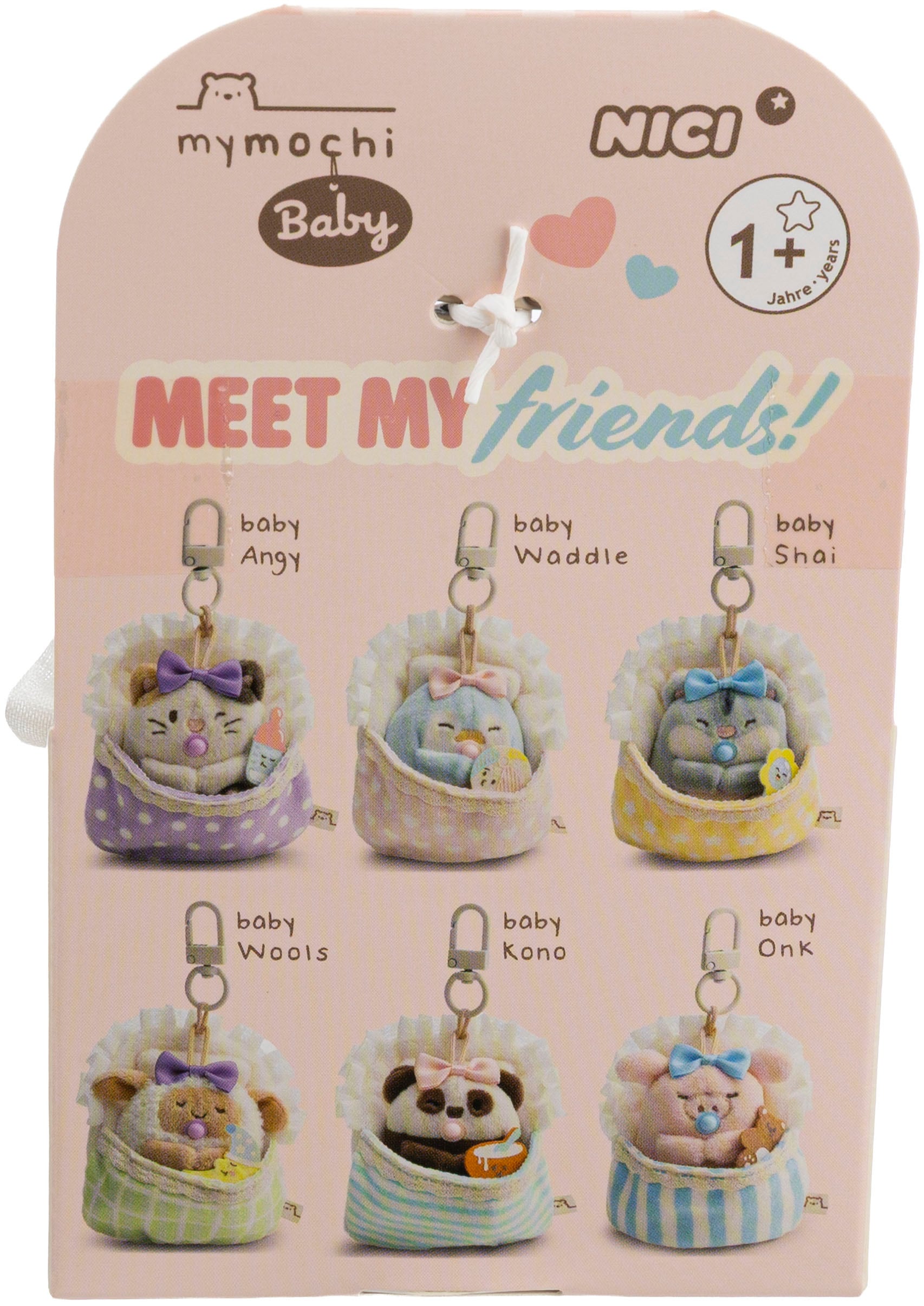 Nici Kuscheltier »mymochi, Set Hamster Shai 7cm mit Rassel & Bettchen mit Karabiner« in Geschenkbox