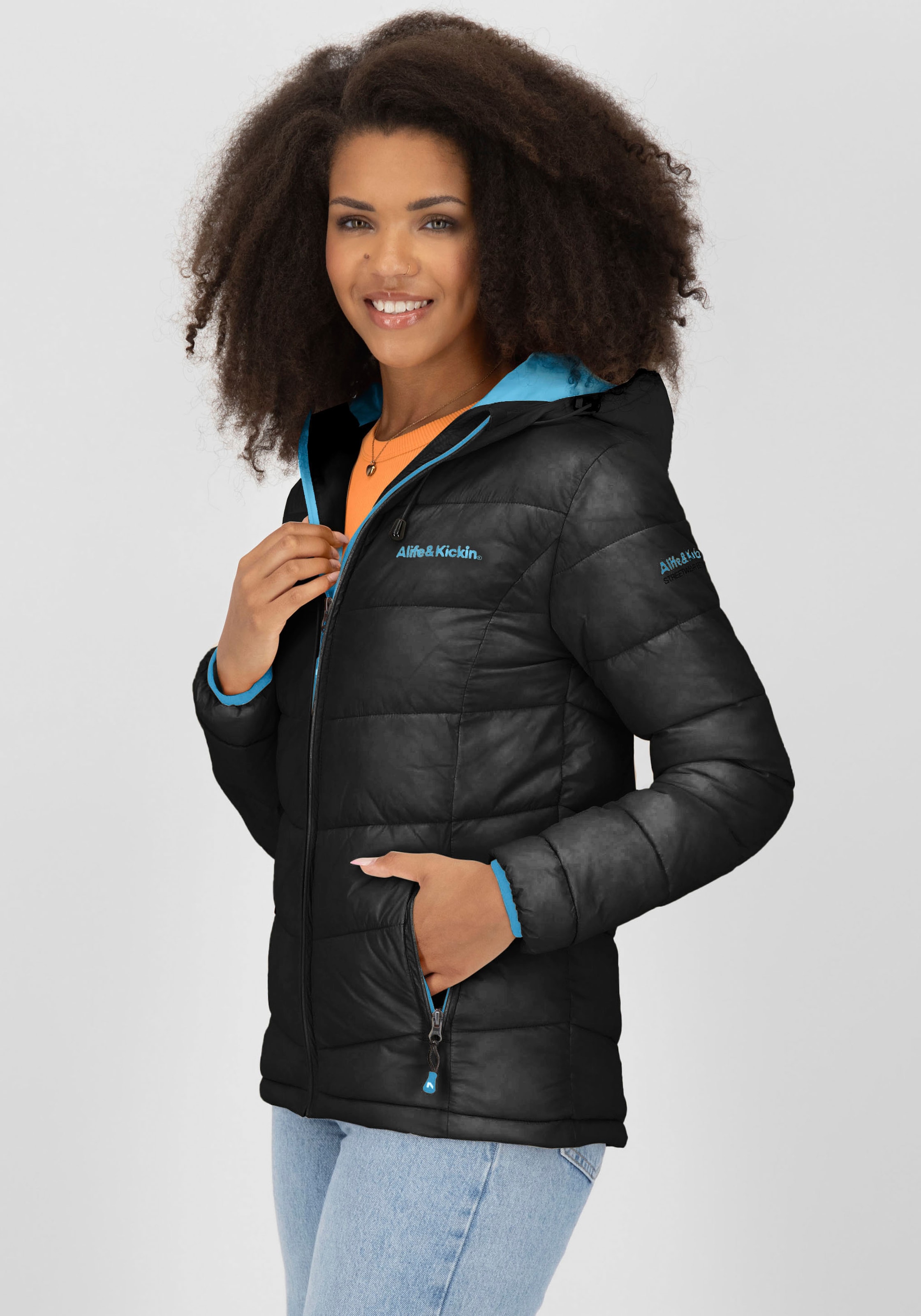 Alife & Kickin Steppjacke »AndriaAK« mit Kapuze leichte, taillierte Übergangsjacke mit breiter Steppung und Kapuze