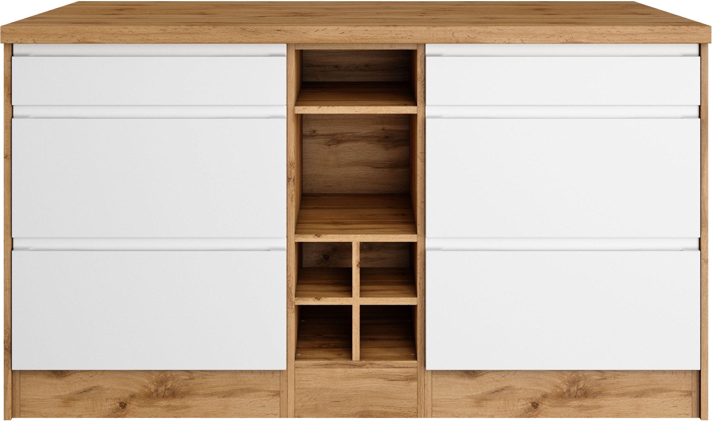KOCHSTATION Kücheninsel »KS-Bruneck, Breite 153 cm«, MDF-Fronten, Arbeitsplatte 38mm stark