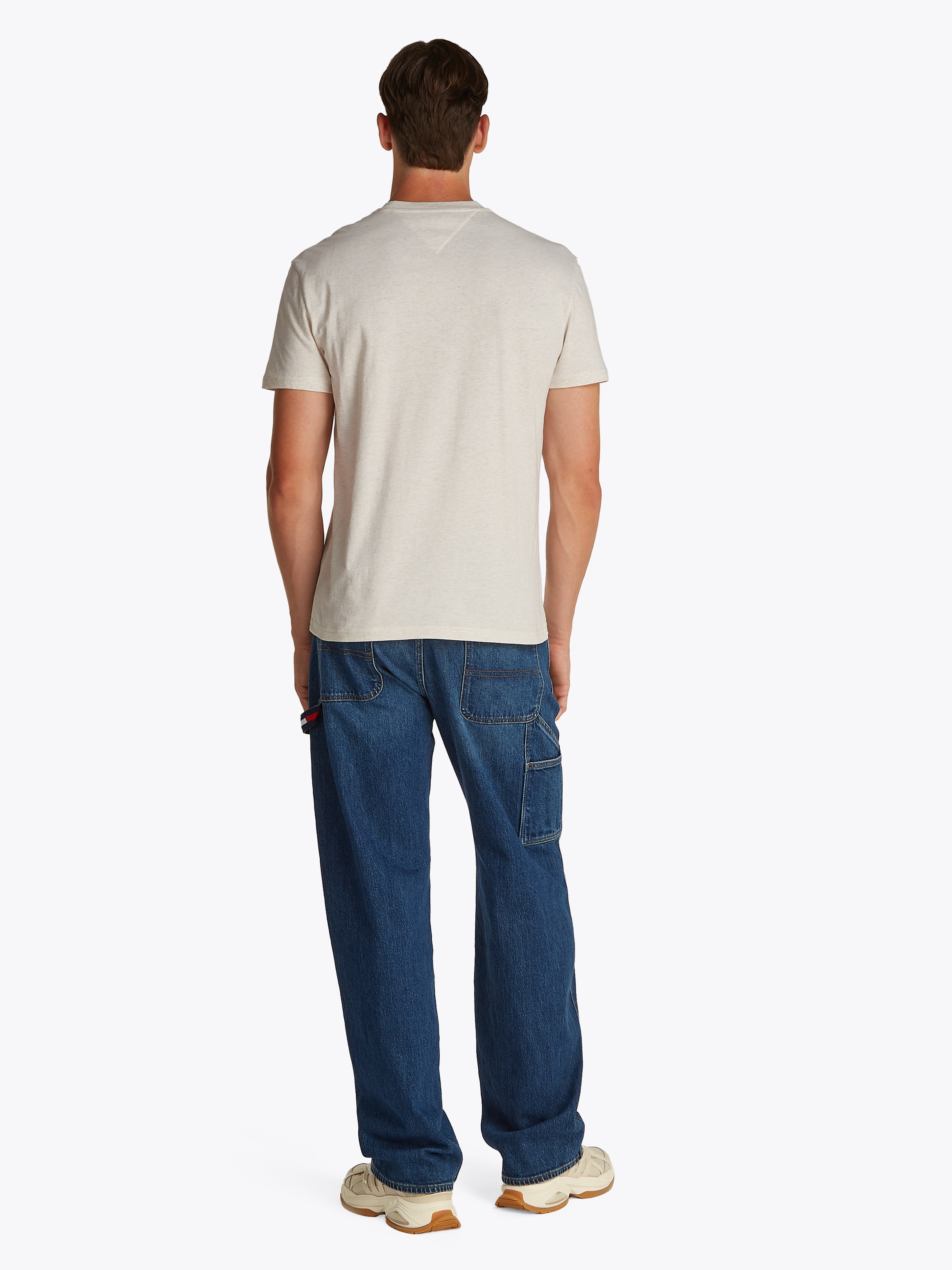 Tommy Jeans Plus Rundhalsshirt »TJM REG LINEAR LOGO TEE EXT« in Große Größen, Logodruck und Stickerei