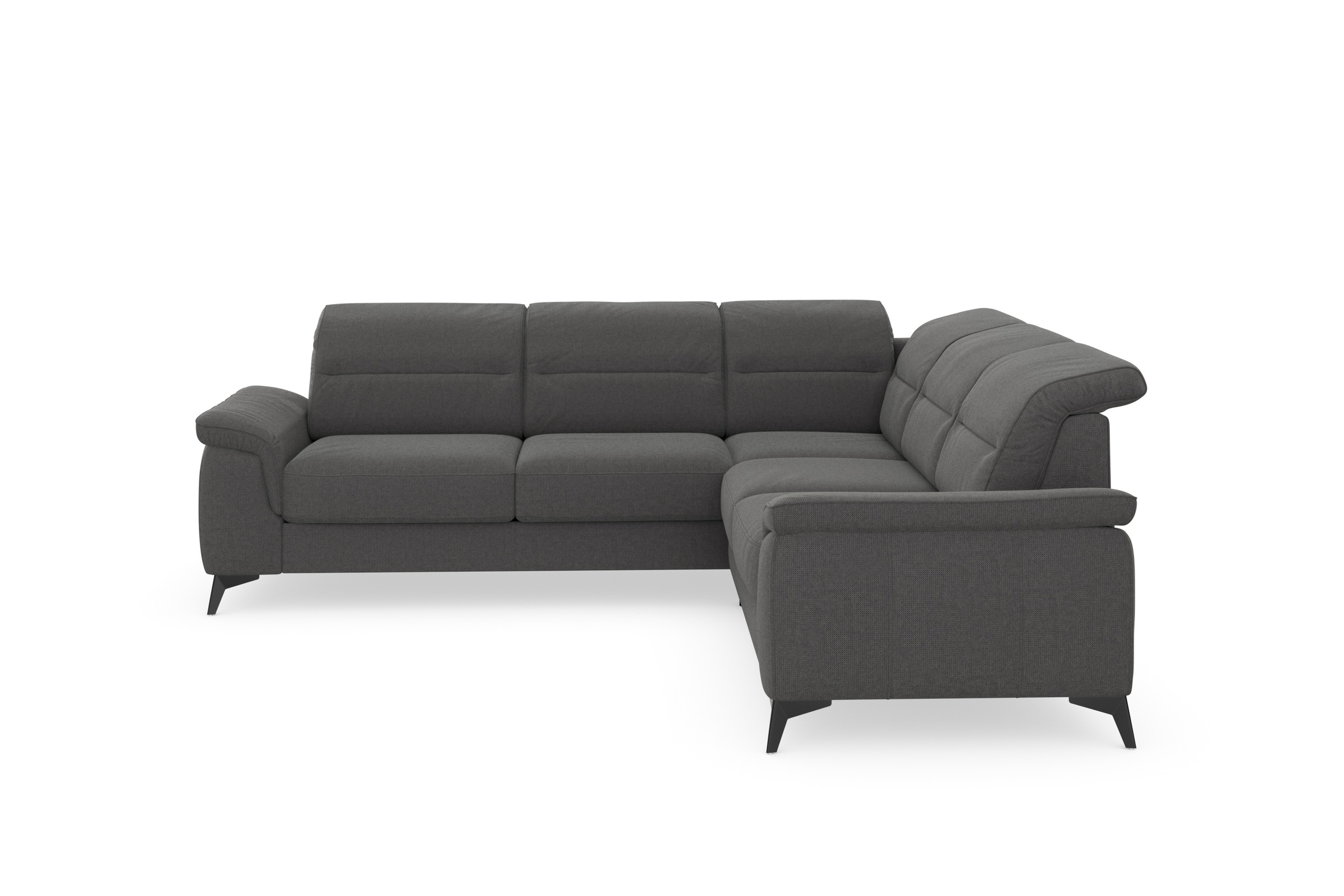 sit&more Ecksofa »Sinatra L-Form«, optinal mit Kopfteilverstellung und Armteilfunktion, Metallfüße