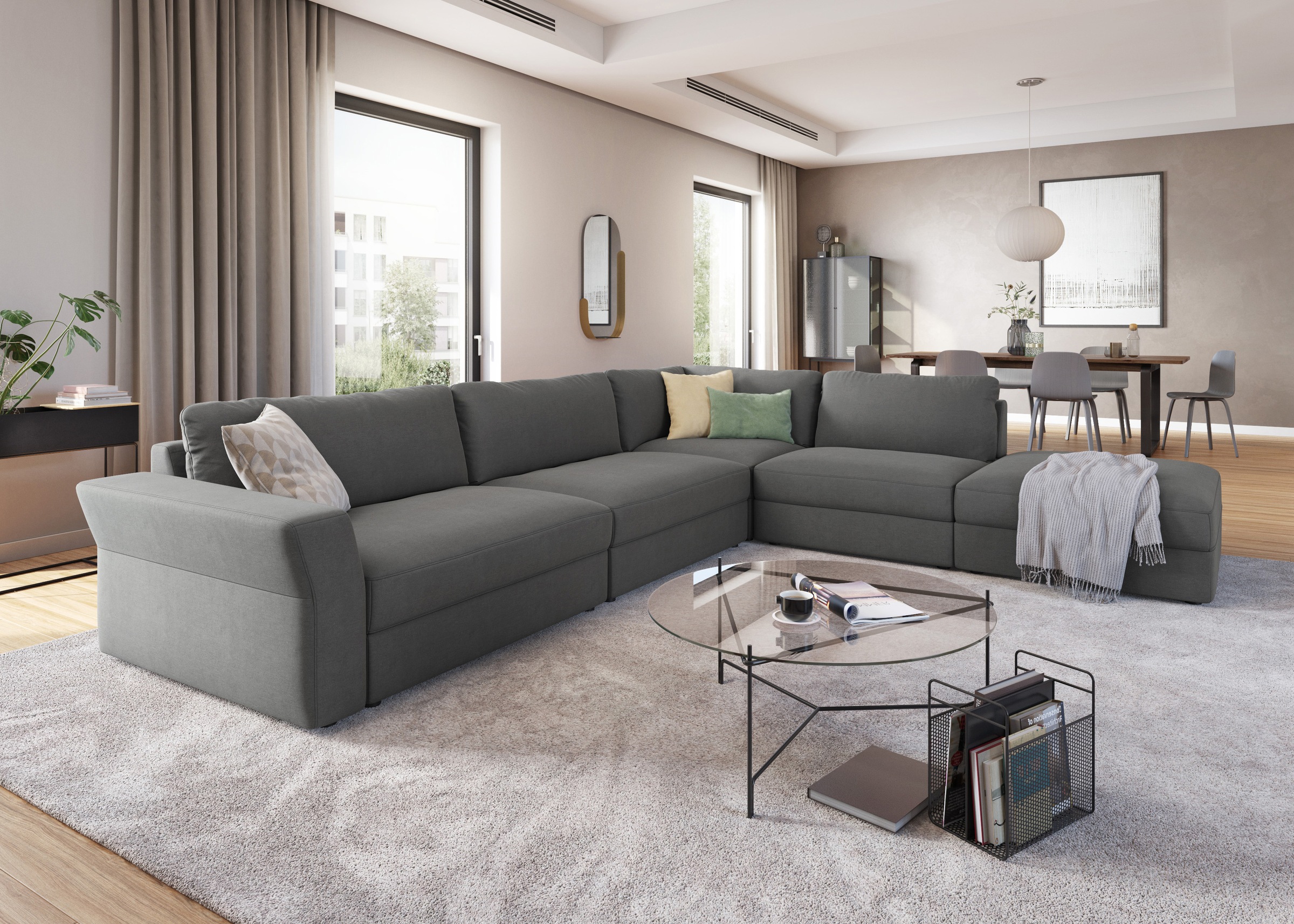 sit&more Ecksofa »Cadabra L-Form«, Breite 356 cm, mit Sitztiefenverstellung