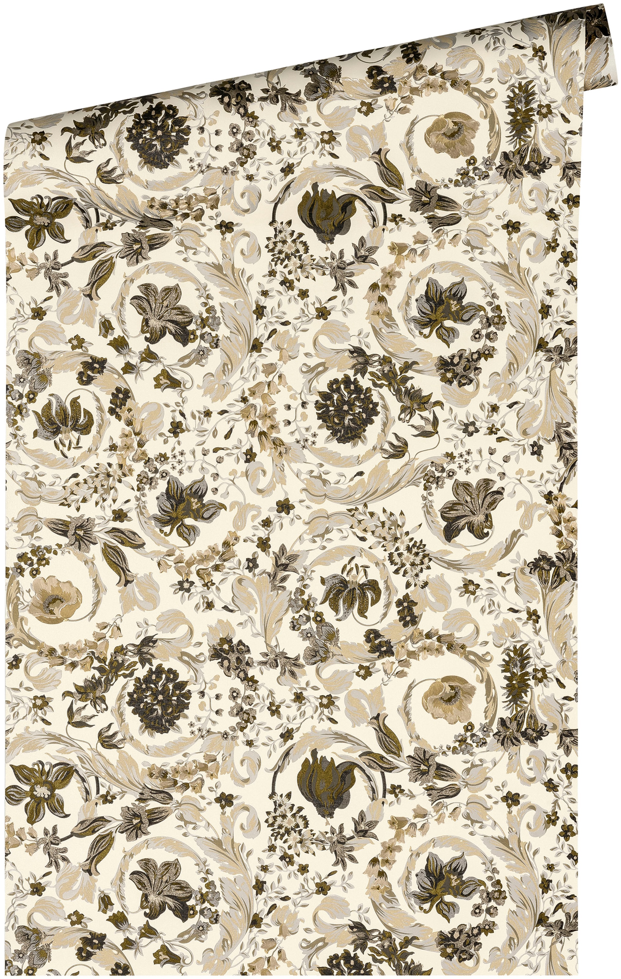 Versace Vliestapete »Wallpaper Versace 5 Floral«, leicht glänzend-gemustert-abstrakt, Designertapete Tapeten Wohnzimmer Schlafzimmer Küche Flur Design Optik
