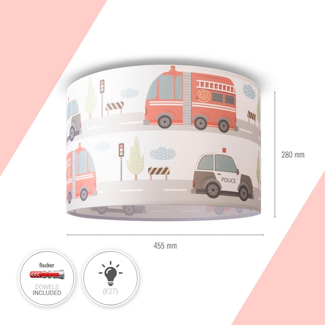 Paco Home Deckenleuchte »Hugo Capri«, Kinderzimmer Deckenleuchte  Spielzimmer Baby Straße Auto Wolken online kaufen