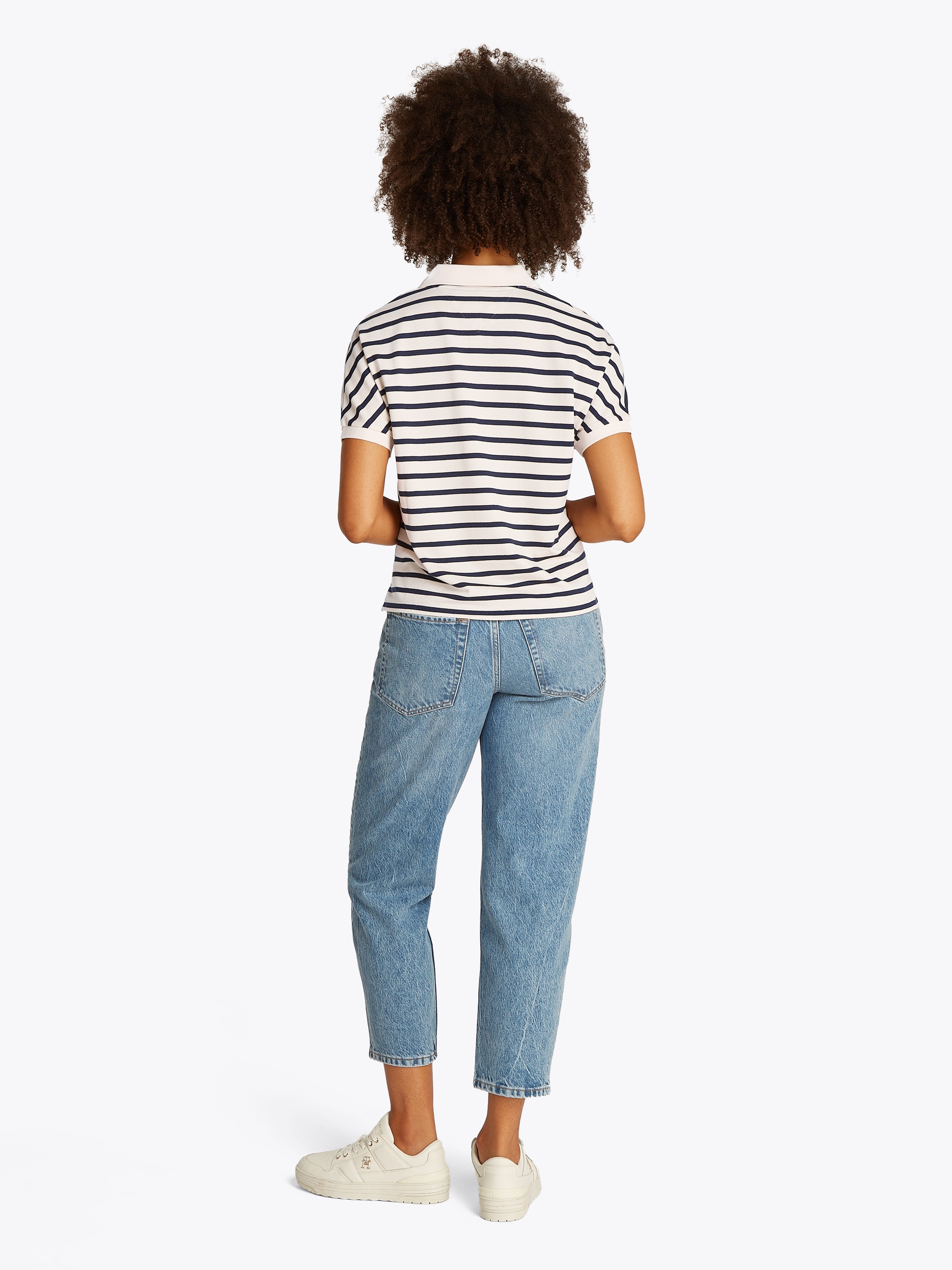 Tommy Hilfiger Poloshirt »LYOCELL OPEN-NK RELAXED POLO SS«, mit Streifenmuster, mit Seitenschlitzen