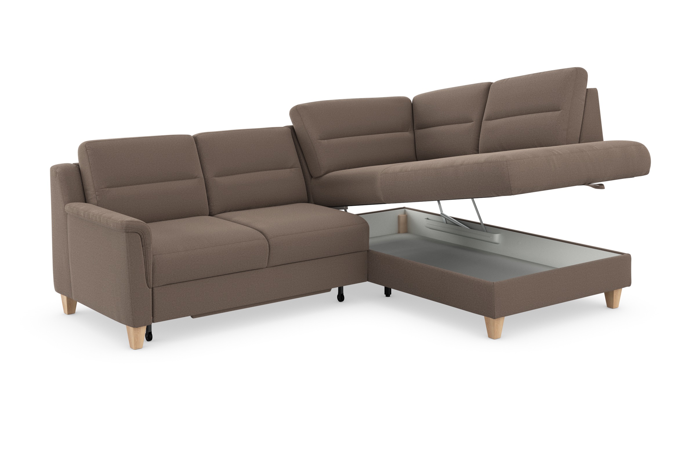 sit&more Ecksofa »Farö L-Form«, inklusive Federkern, wahlweise mit Bettfunktion und Bettkasten