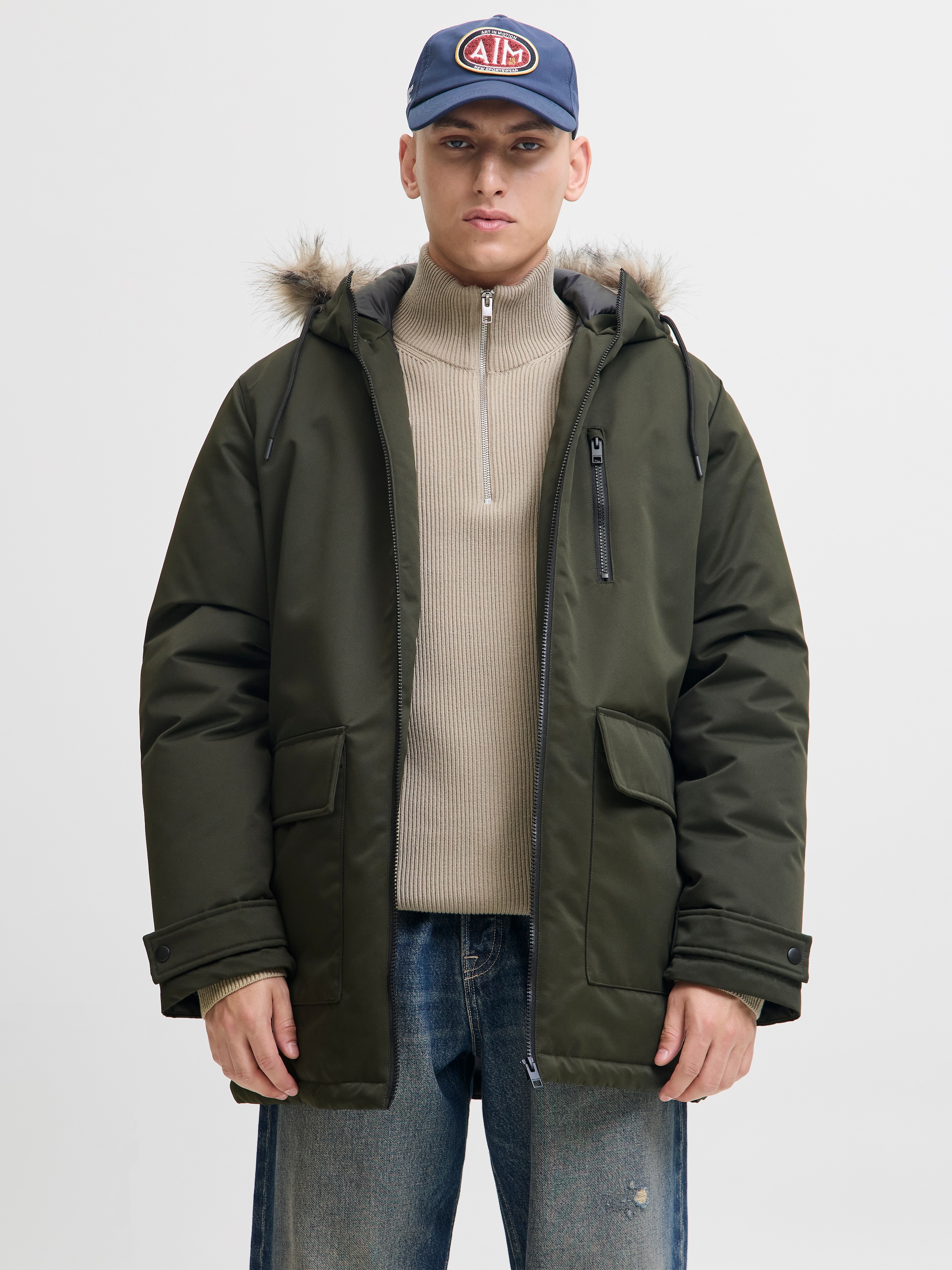 Jack & Jones Parka »JJCHARLIE DETACHABLE FAUX FUR PARKA« mit Kapuze