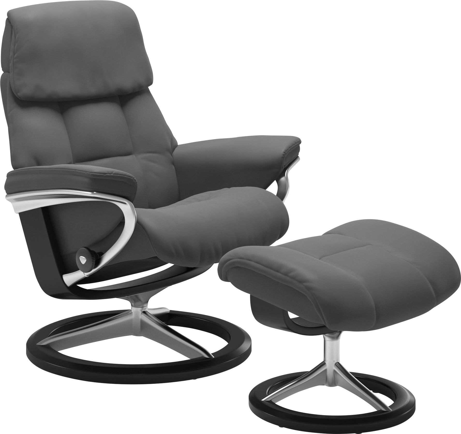 Stressless® Relaxsessel »Ruby« Set, Relaxsessel mit Hocker,  mit Signature Base, Größe S, Gestell Eiche, Wenge, Braun & Schwarz