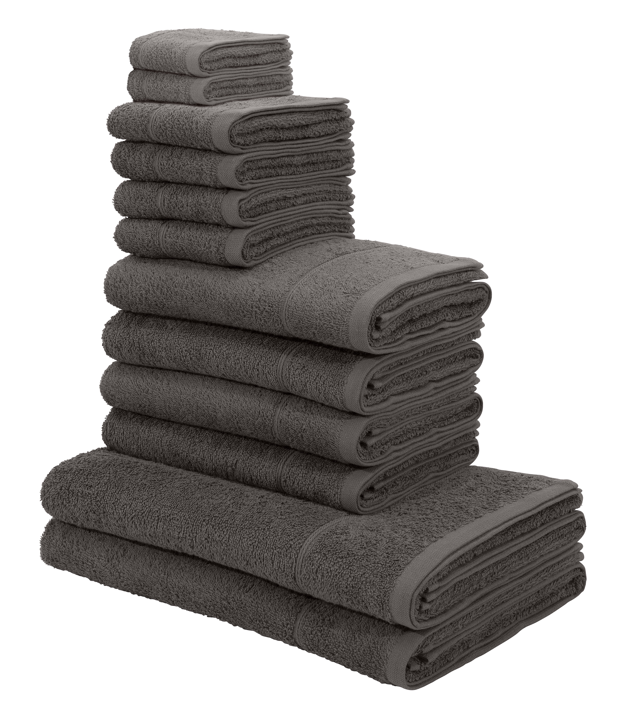 my home Handtuch Set »Sanremo«, Set, 12 tlg., Frottier, Handtücher mit  Bordüre, einfarbiges Handtuch-Set aus 100% Baumwolle online kaufen