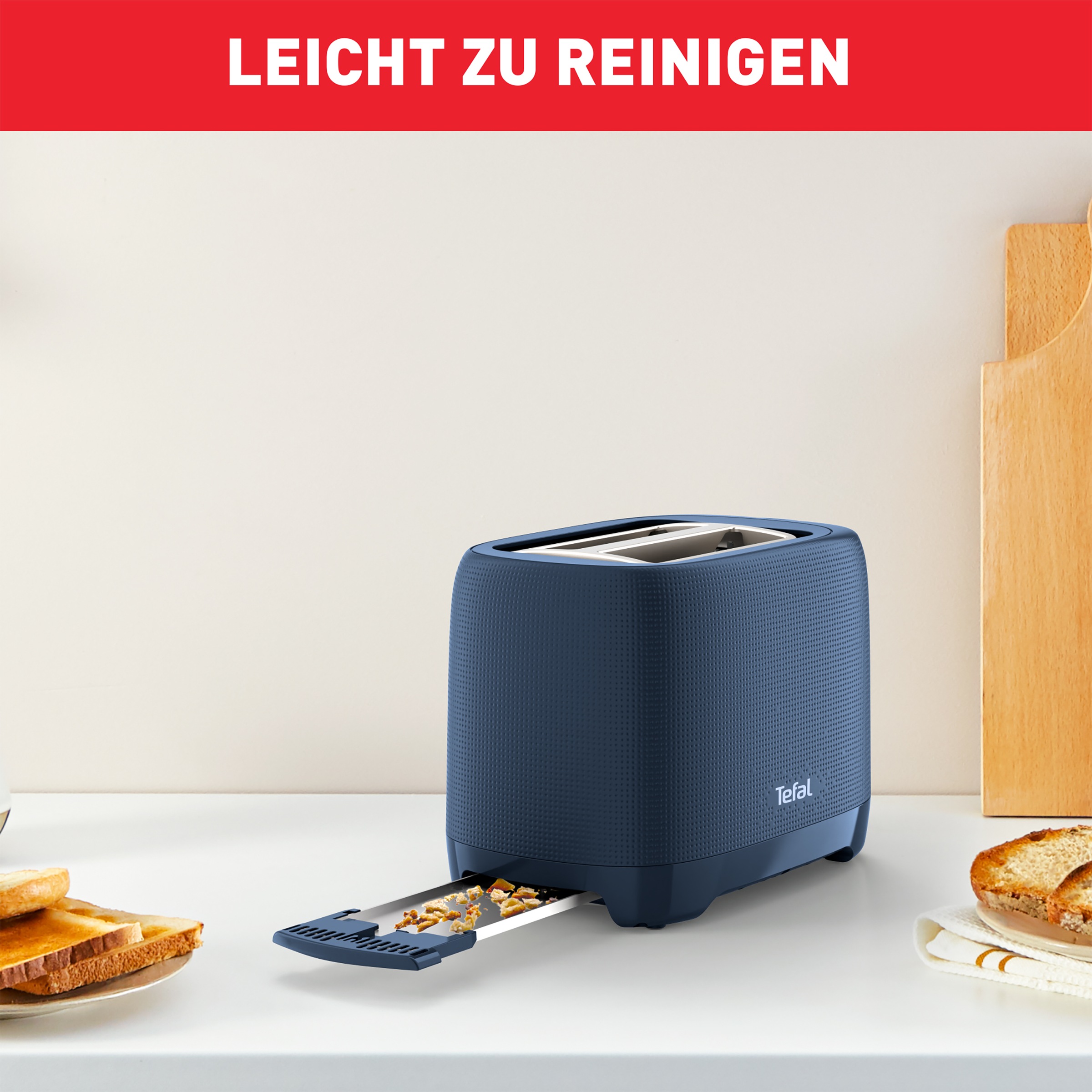 Tefal Toaster »TT2M14 Morning«, 2 kurze Schlitze, 850 W, mit Brötchenaufsatz, 7 Bräunungsstufen, elegantes Design