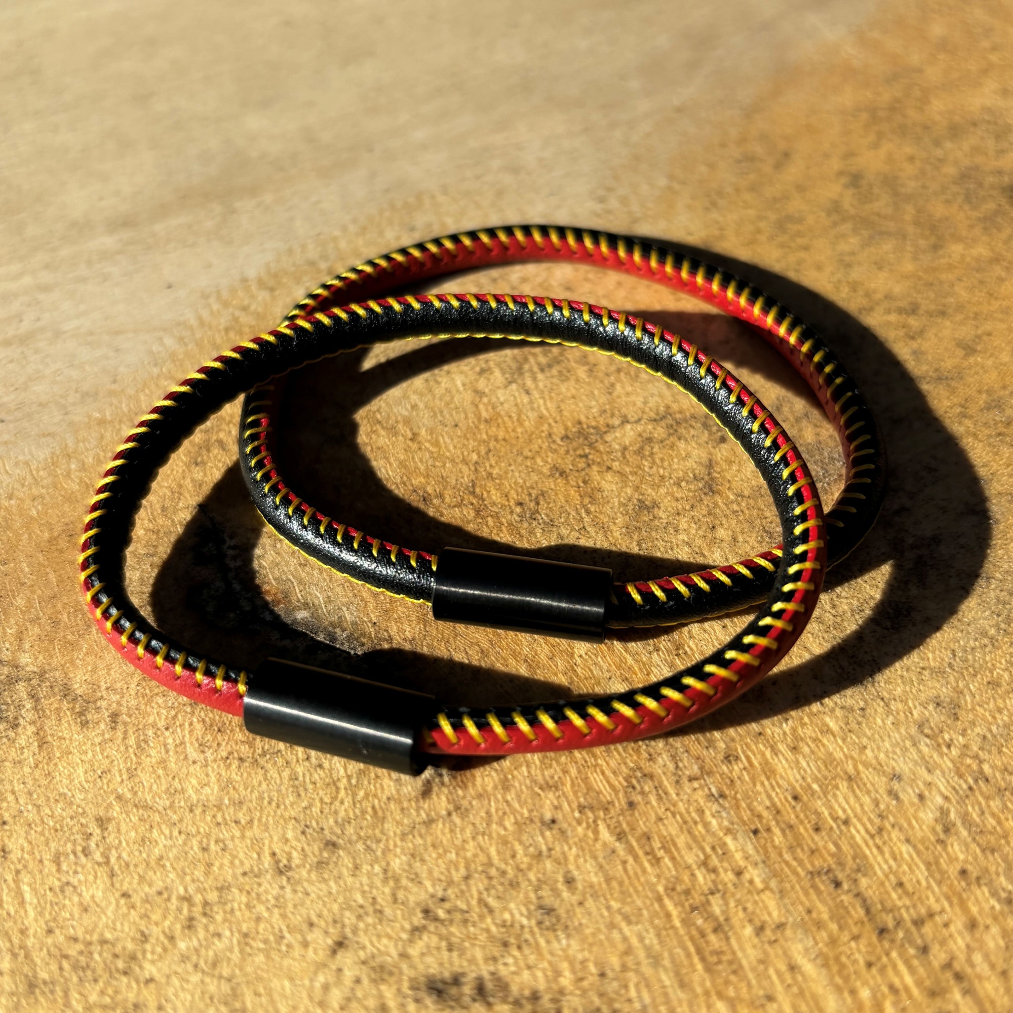 Zeeme Armband »echt Leder mit Deutschland-Farben 19cm«