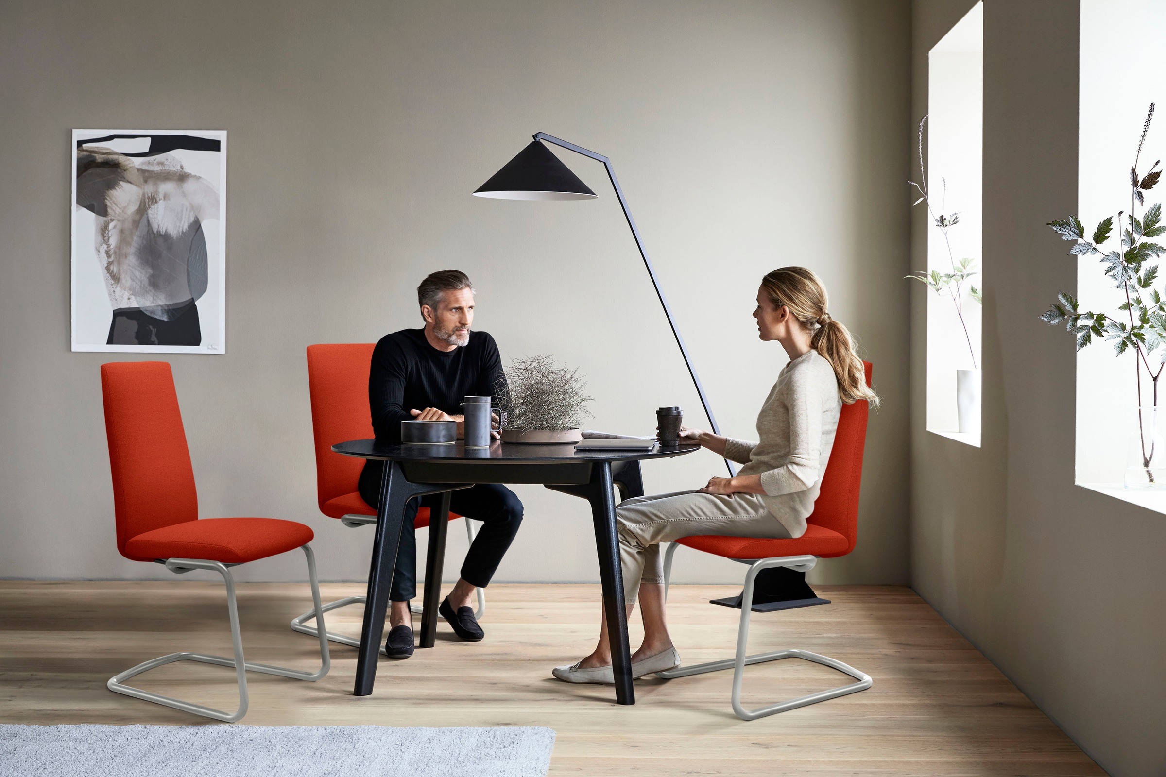 Stressless® Polsterstuhl »Laurel«, ROHLEDER Stoff Q2 FARON, High Back, Größe L, mit Beinen aus Stahl in Chrom glänzend