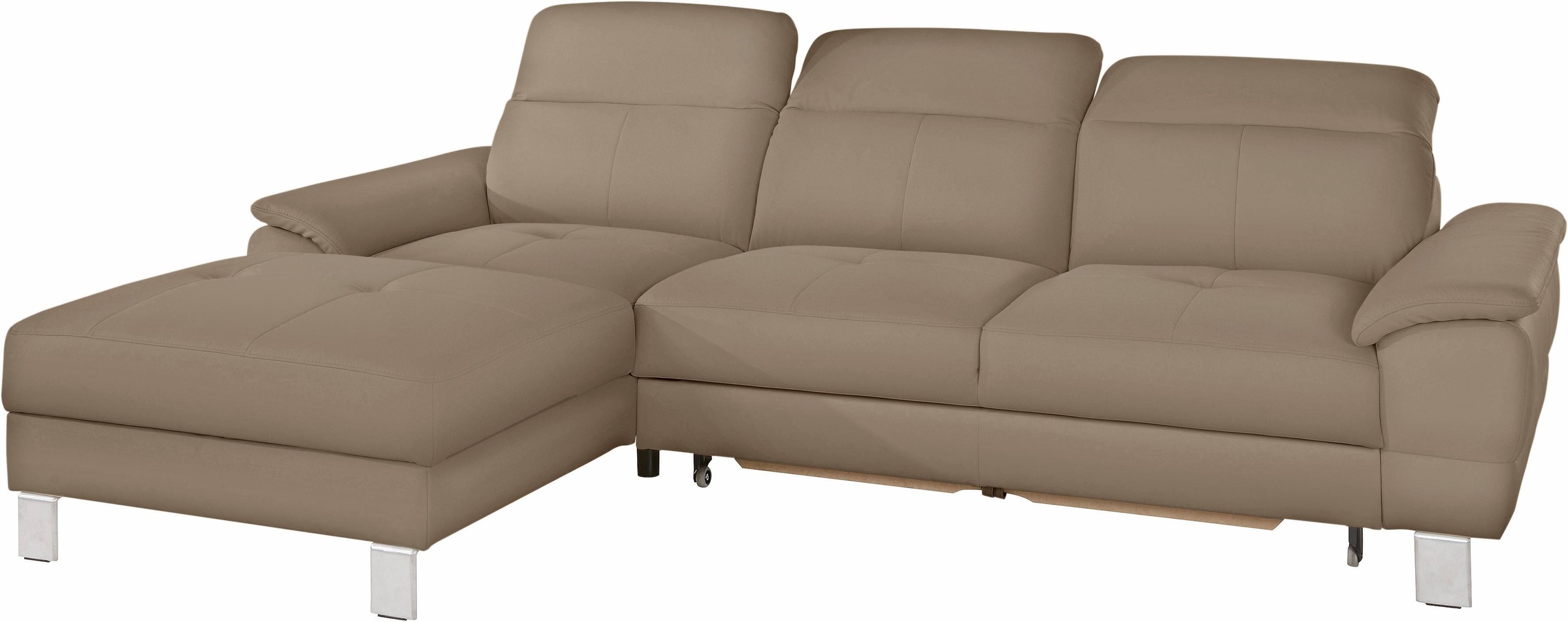 exxpo - sofa fashion Ecksofa »Mantua 2, inkl. Kopf- bzw. Rückenverstellung, bequem, L-Form«, wahlweise mit Bettfunktion und Bettkasten, tolle Verarbeitungsdetails
