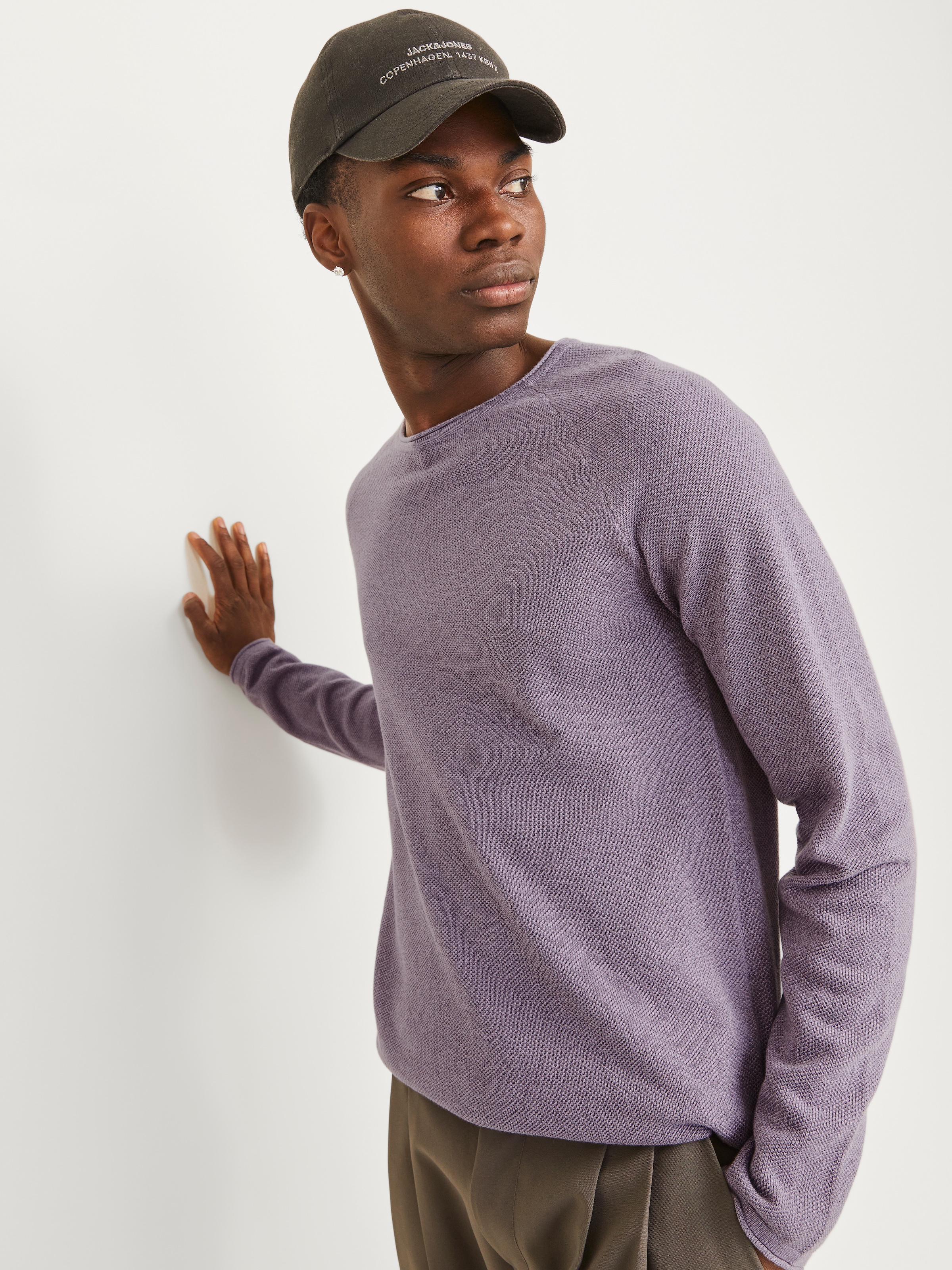 Jack & Jones Rundhalspullover »JJEHILL KNIT CREW NECK NOOS«, aus Strukturstrick