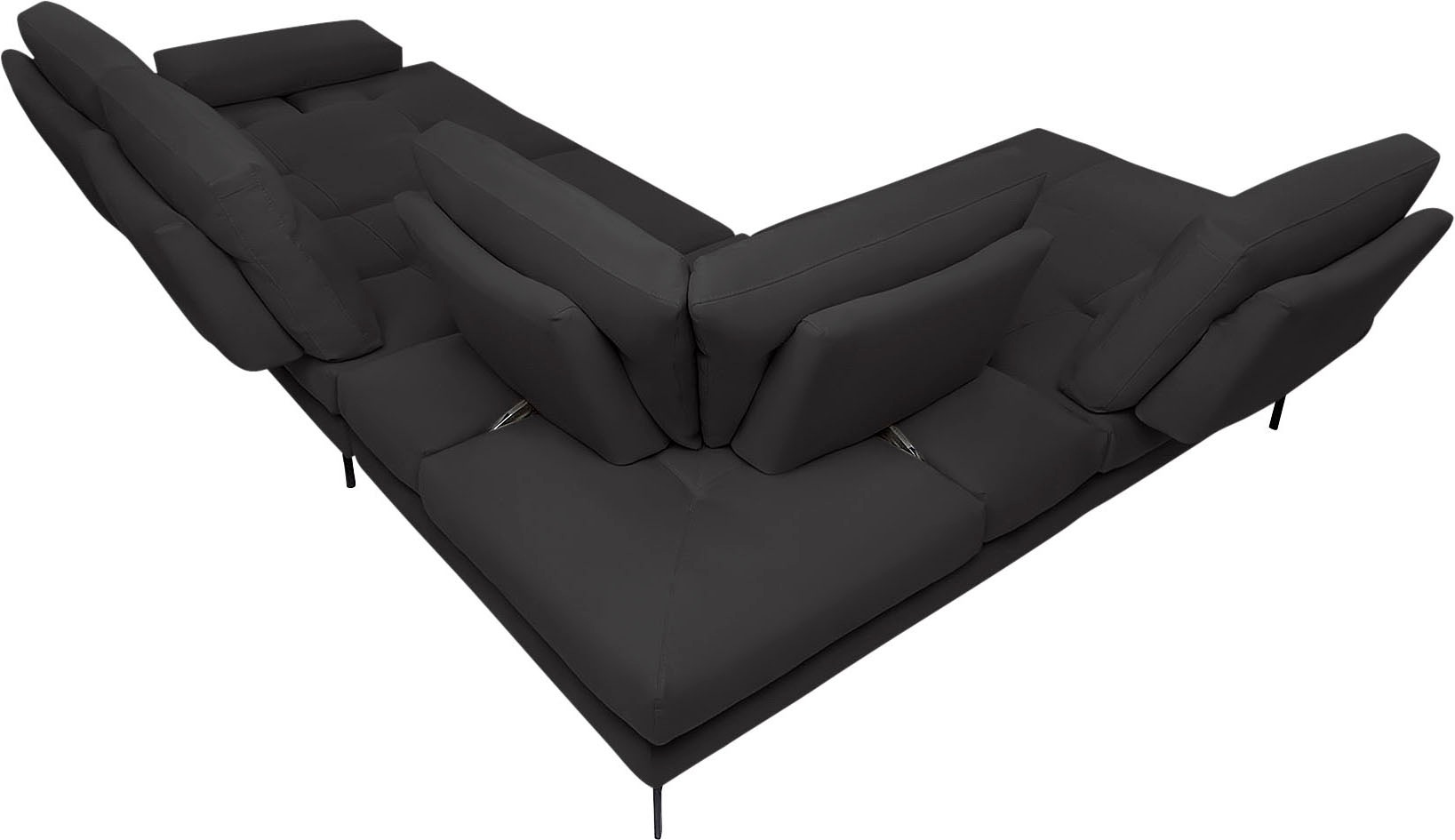 CALIA ITALIA Ecksofa »Toby Wing, L-Form, Designsofa mit sensationellem Sitzkomfort«, Sitztiefenverstellung, funktionale Ecke, Füße in schwarz matt