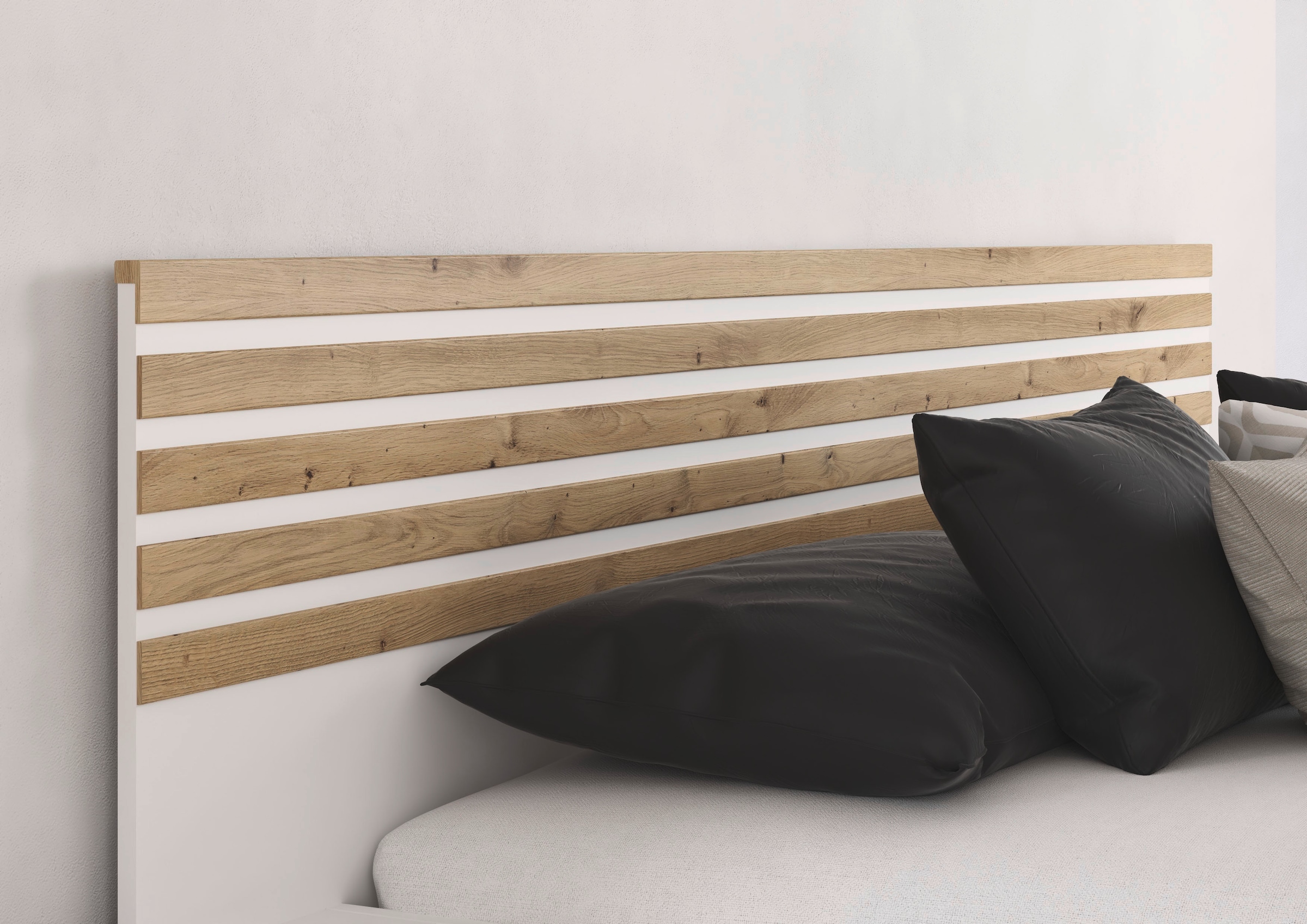 rauch Bettanlage »Doppelbett Futonbett LAMELLA in schwebender Optik« Bett 160x200 oder 180x200 cm,  mit eleganter Lamellenabsetzung und 2 Hängenachttische MADE IN GERMANY