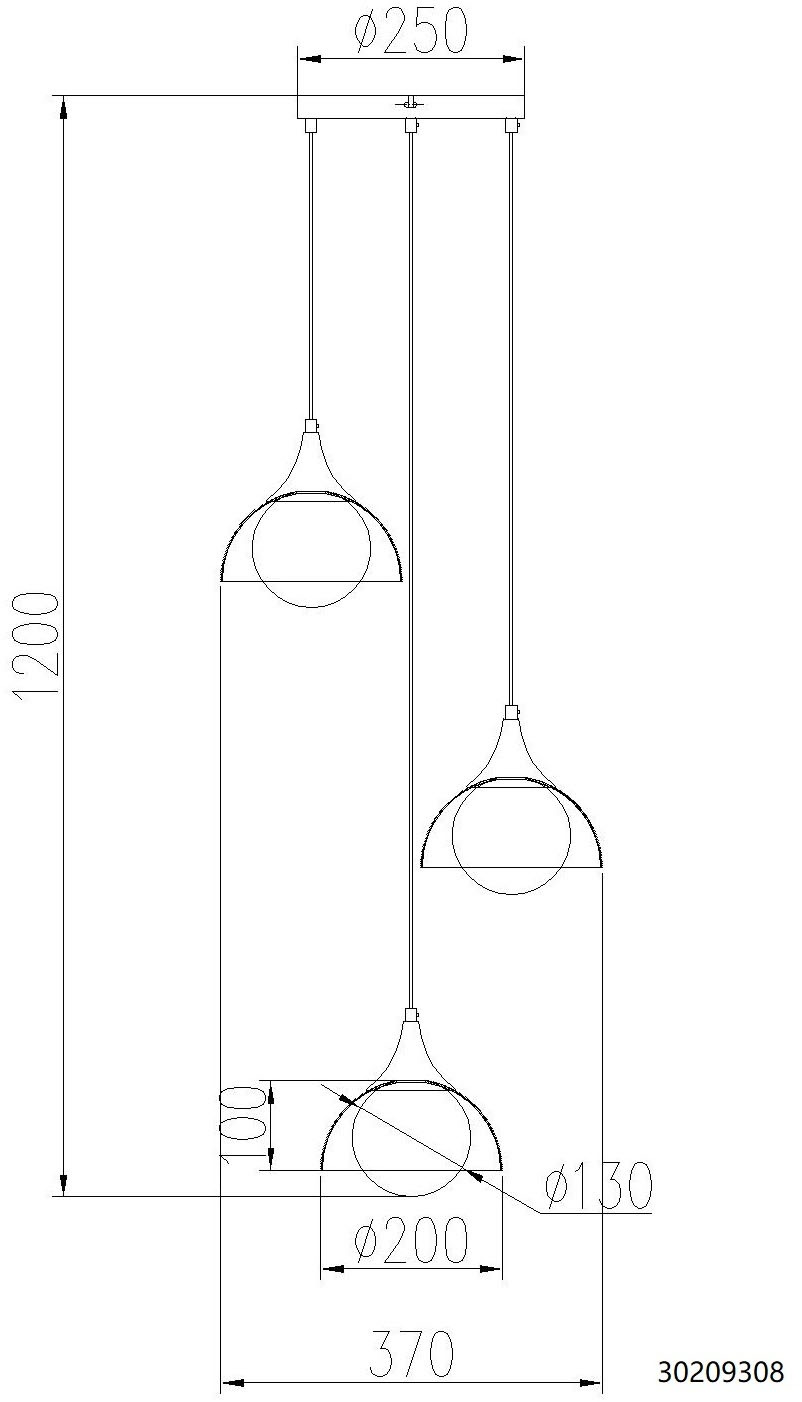 NOWA Pendelleuchte »EVA«, 3 flammig, Leuchtmittel G9 | ohne Leuchtmittel, Glas, Glaskugel opal, Hängeleuchte, Wohnzimmer, Esstisch