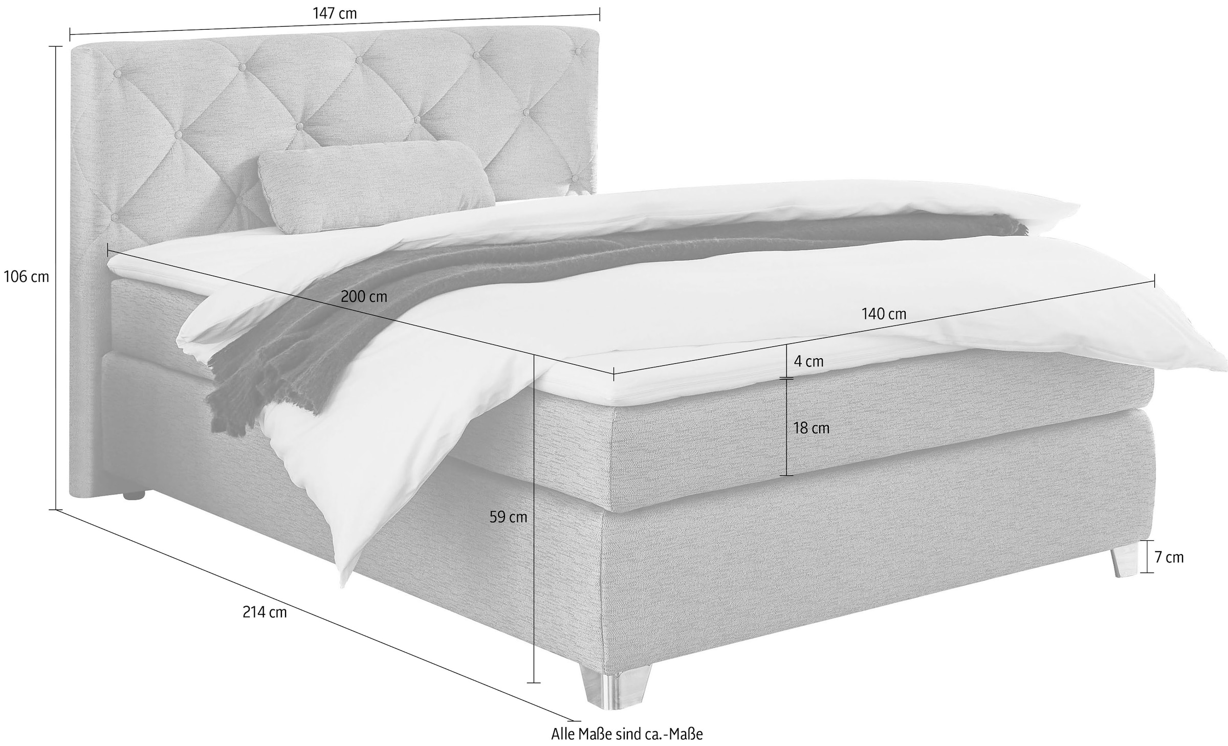 Jockenhöfer Gruppe Boxspringbett Finja, mit Topper und Zierkissen