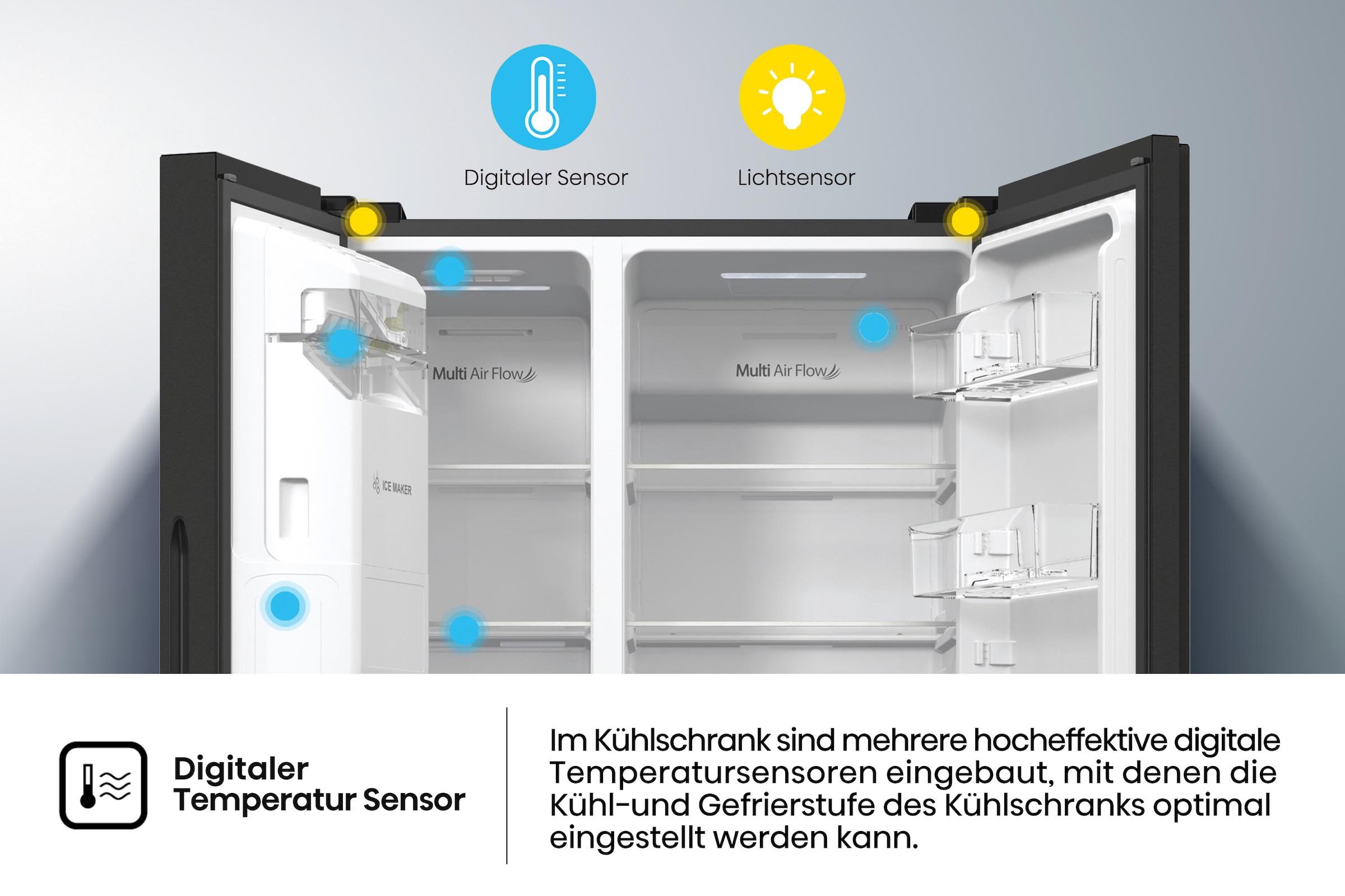 Hisense Side-by-Side »RSIM535AFE«, Wasser-/Eisspender, NoFrost, mit Wassertank, Made in Europe