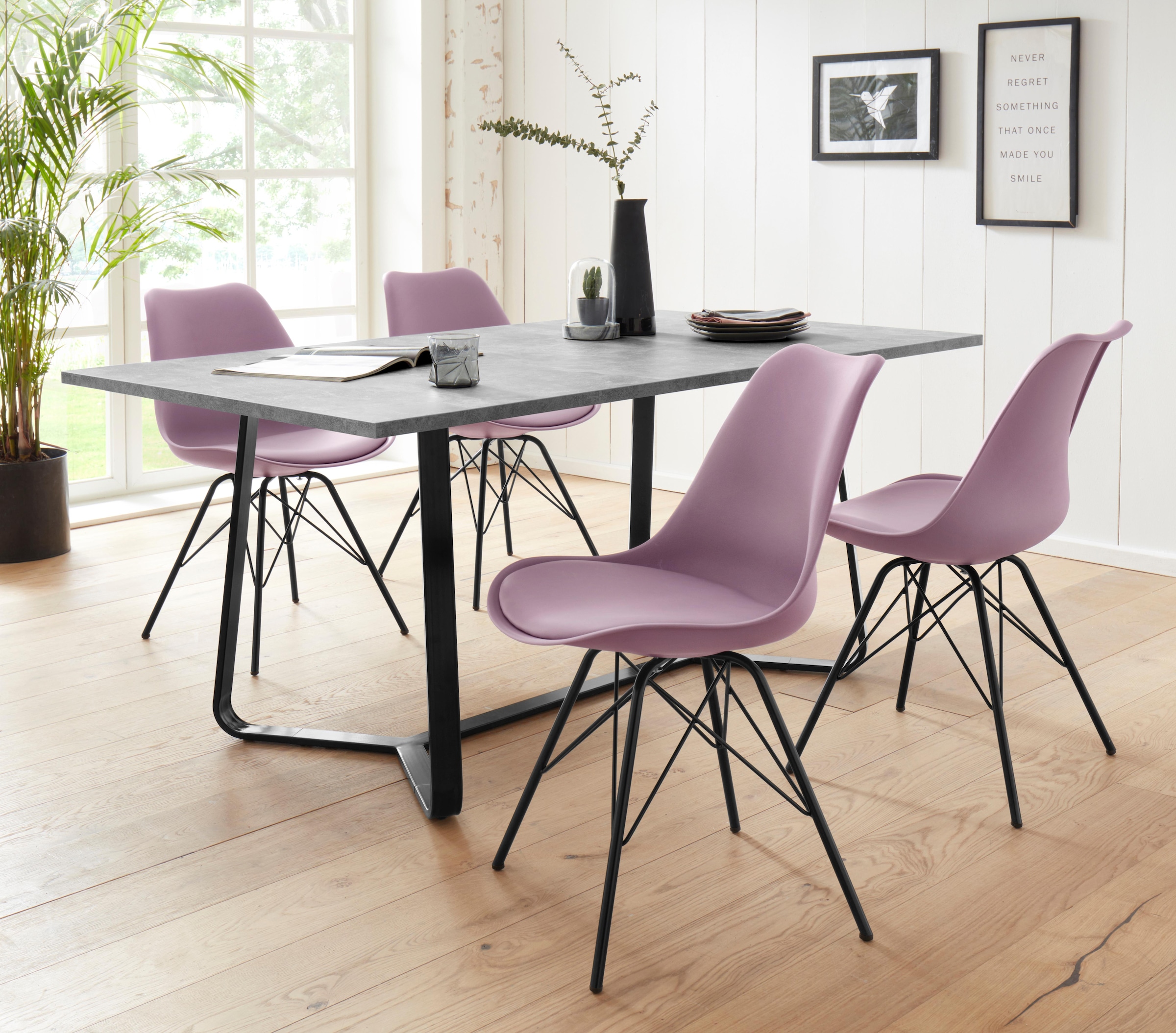 Homexperts 4-Fußstuhl »Ursel 01«, (Set), 2 St., Kunstleder, Sitzschale mit Sitzkissen in Kunstleder