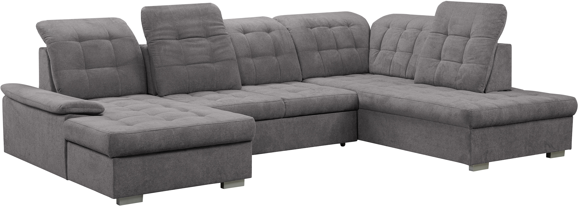 WERK2 Wohnlandschaft »Kordula-New U-Form«, Sofa in U-Form mit Schlaffunktion & Bettkasten, Schlafcouch
