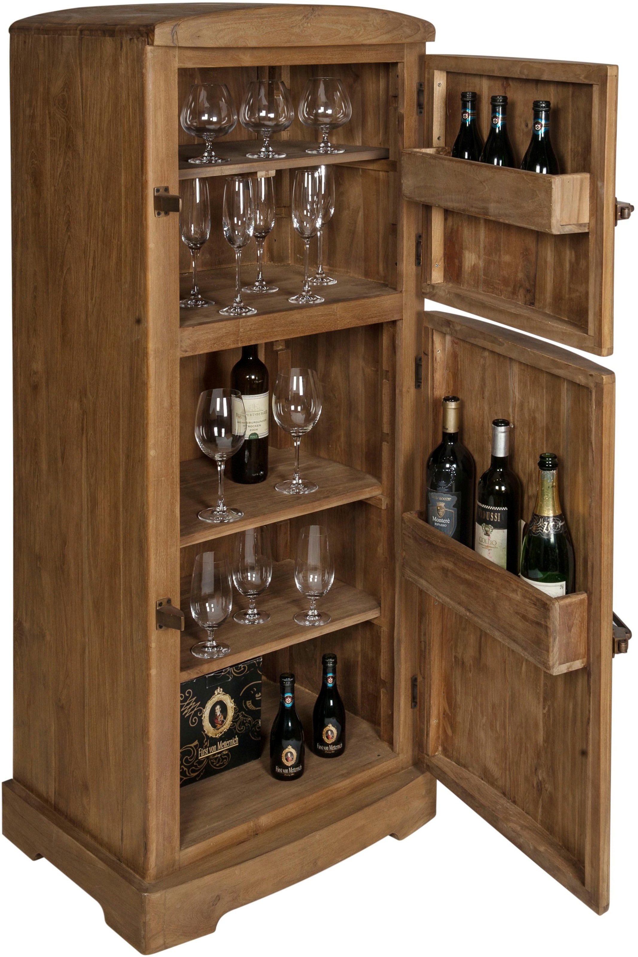 SIT Barschrank »Seadrift«, recyceltes Teak-Altholz in Kühlschrankoptik, Breite 154 cm, Vintage