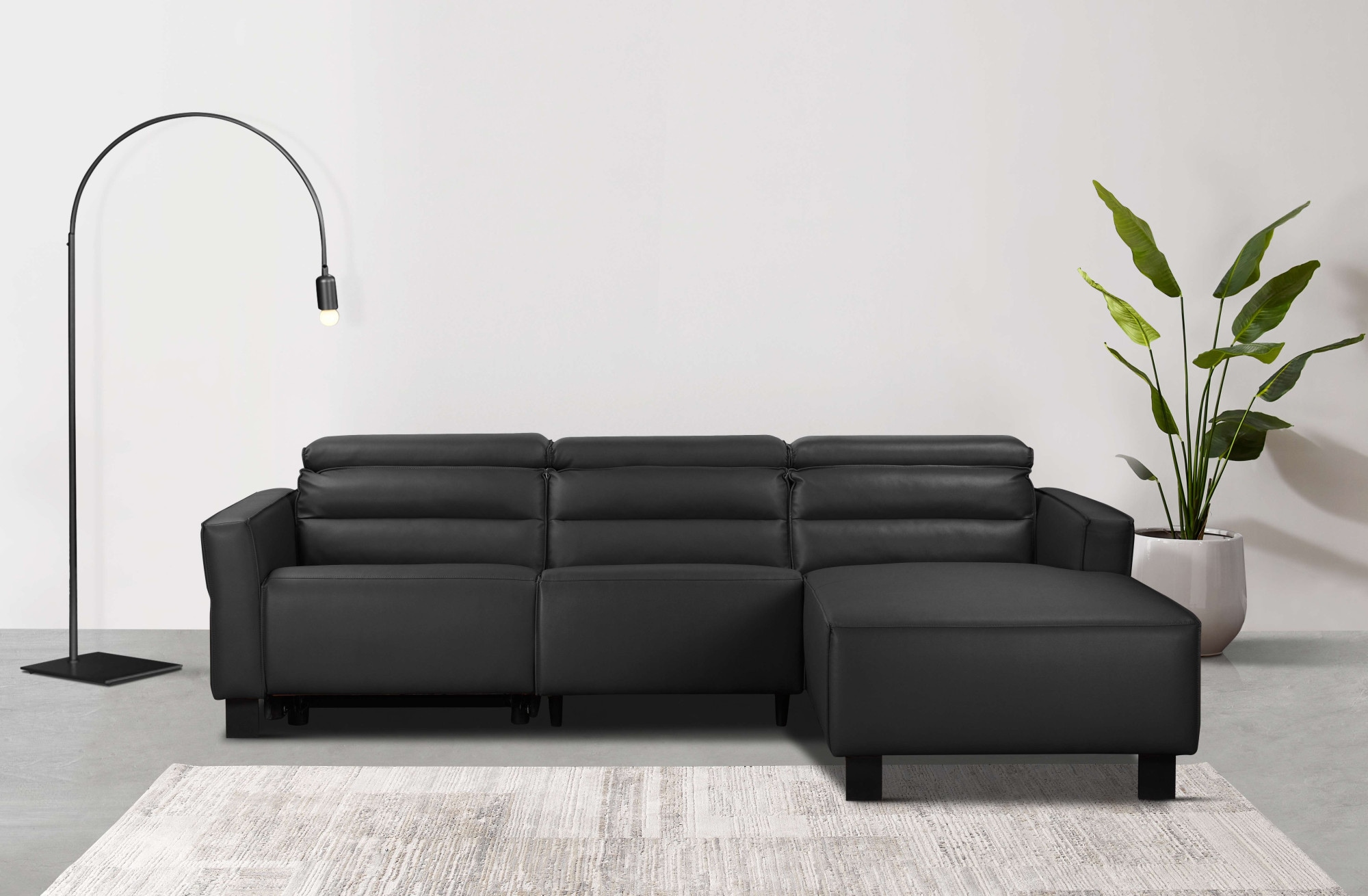 Places of Style Ecksofa »Carpari, L-Form, 263 cm, manuelle o. elektrische Relaxfunktion,«, USB A/C und Kopfteilverstellung