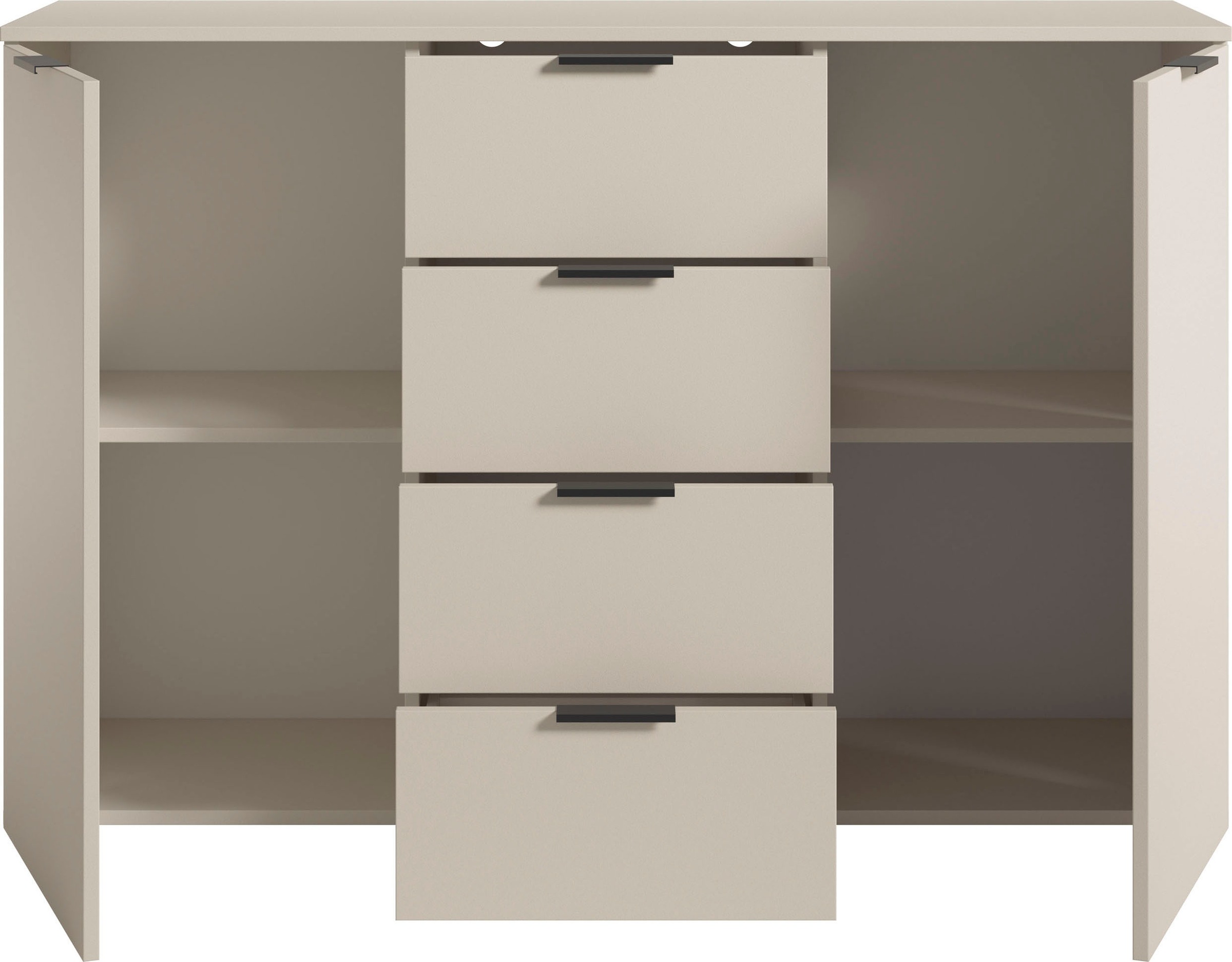 HBZ Sideboard »Linz Kommode, BxHxT 135x90x40cm«, (1 St.), Breite 135cm,Lip-Griff, Melaminbeschichtung