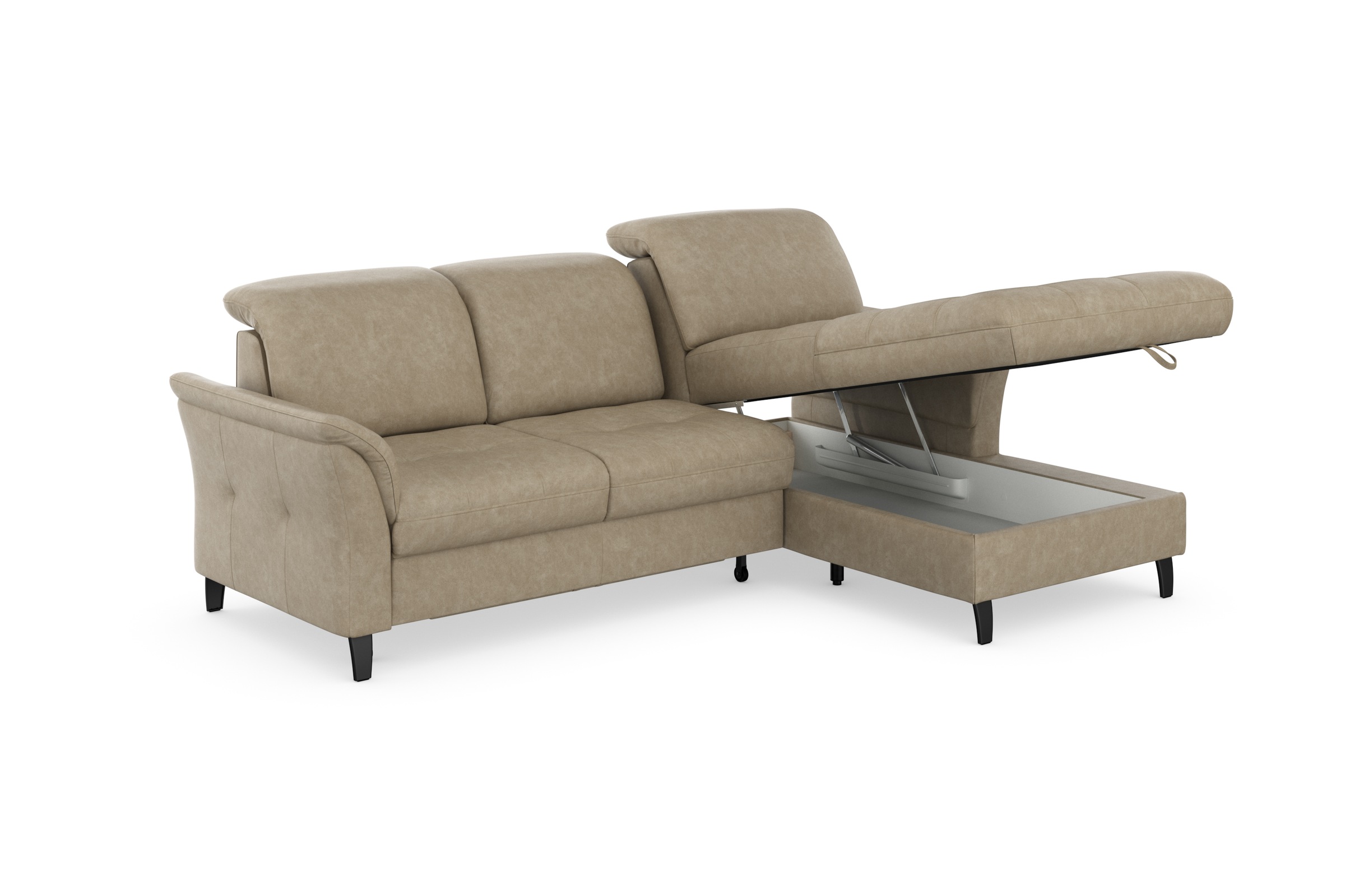 sit&more Ecksofa »Maggiore L-Form«, wahlweise mit Kopfteilverstellung, Bettfunktion und Bettkasten