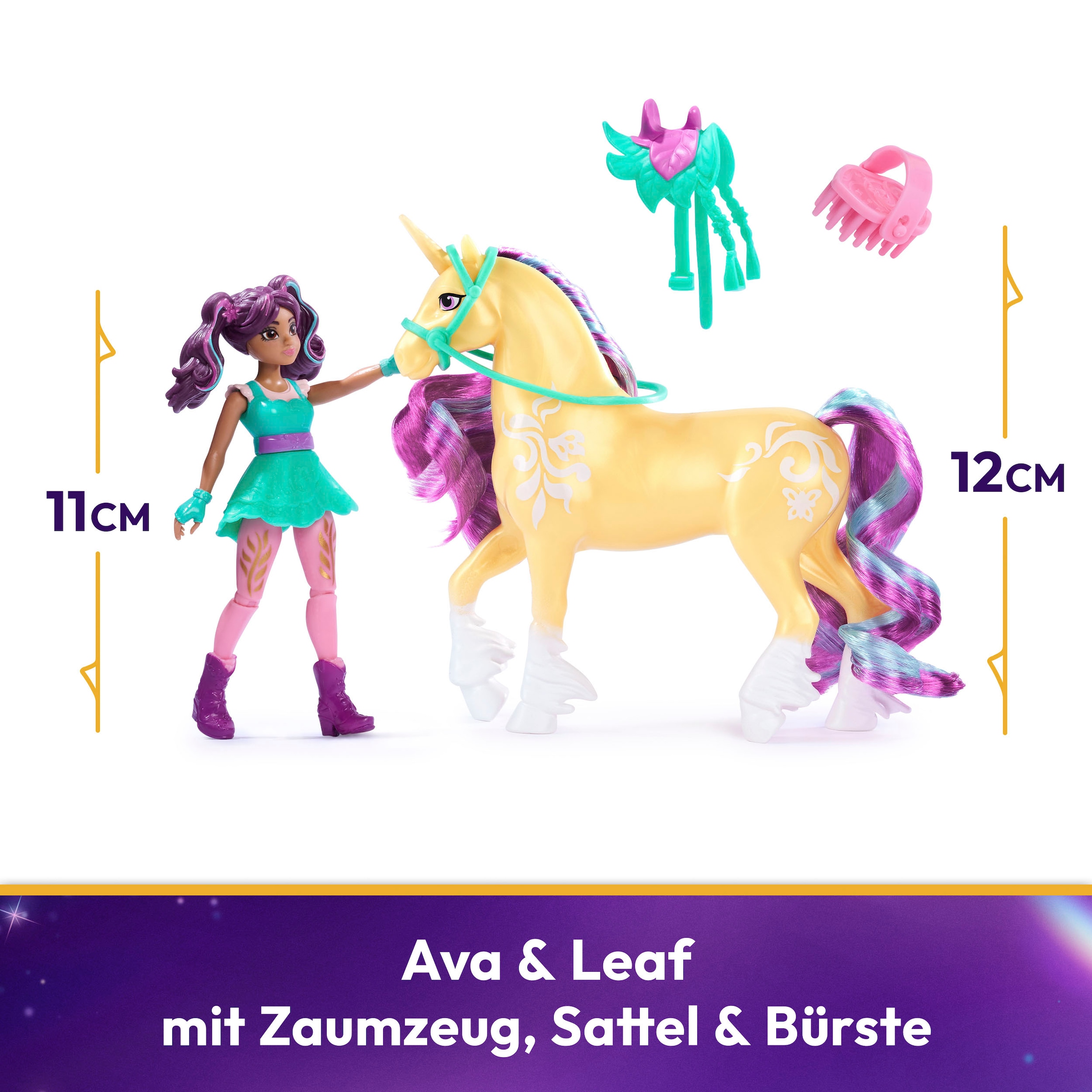 Spin Master Anziehpuppe »Unicorn Academy - Small Doll & Unicorn - Ava & Leaf«