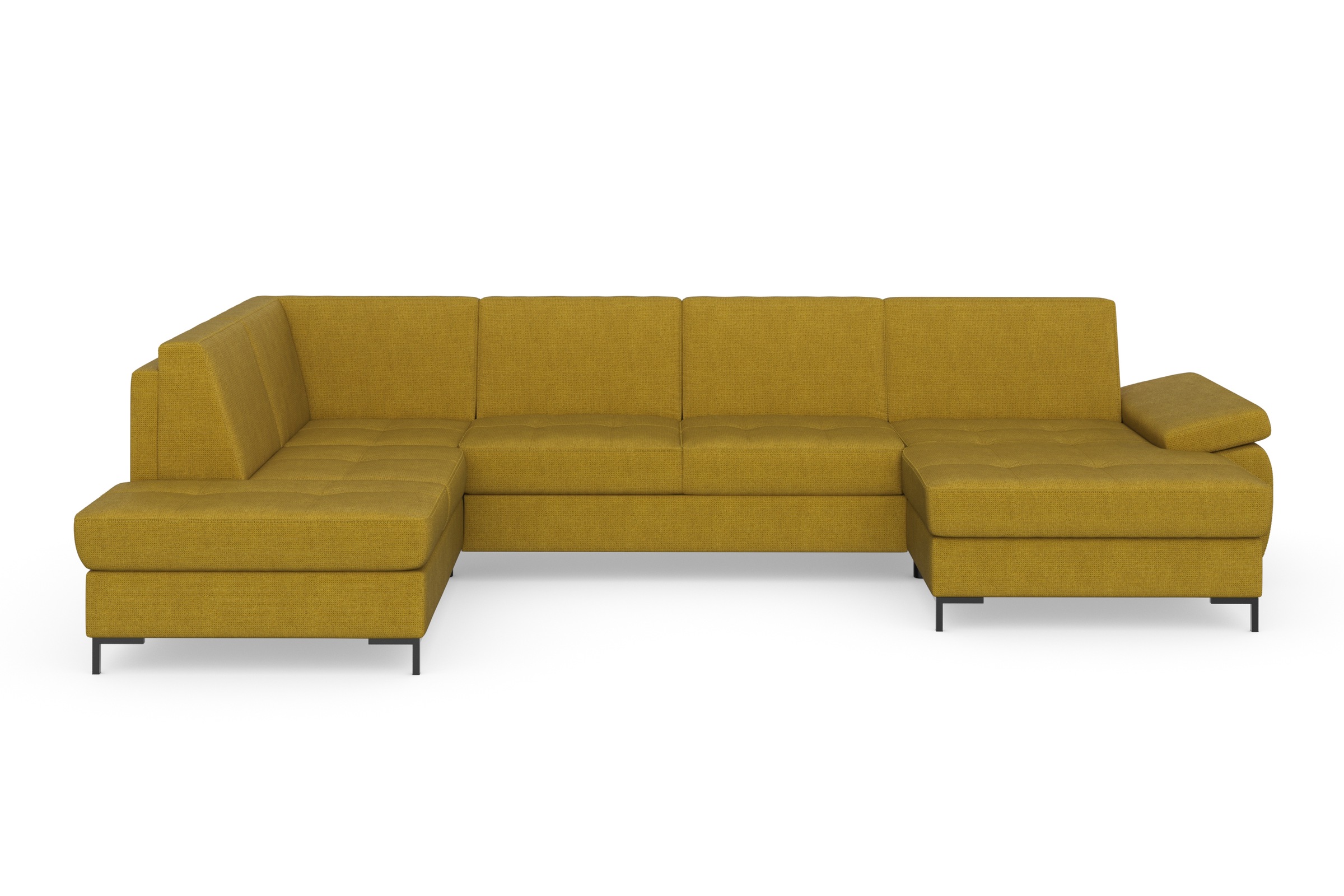 DOMO collection Wohnlandschaft »Capelo, komfortabel, klare Linien zeichnen dieses Design aus, U-Form«, mit Armteilverstellung, wahlweise mit Bettfunktion, Federkern