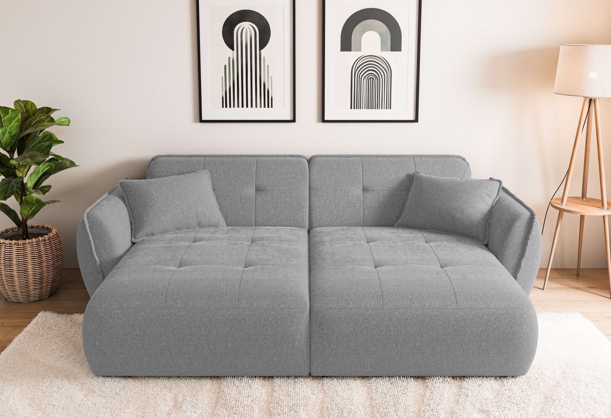 Home affaire Big-Sofa »MIRELDA Design-Sofa mit Steppungen, extra tief, Brei günstig online kaufen