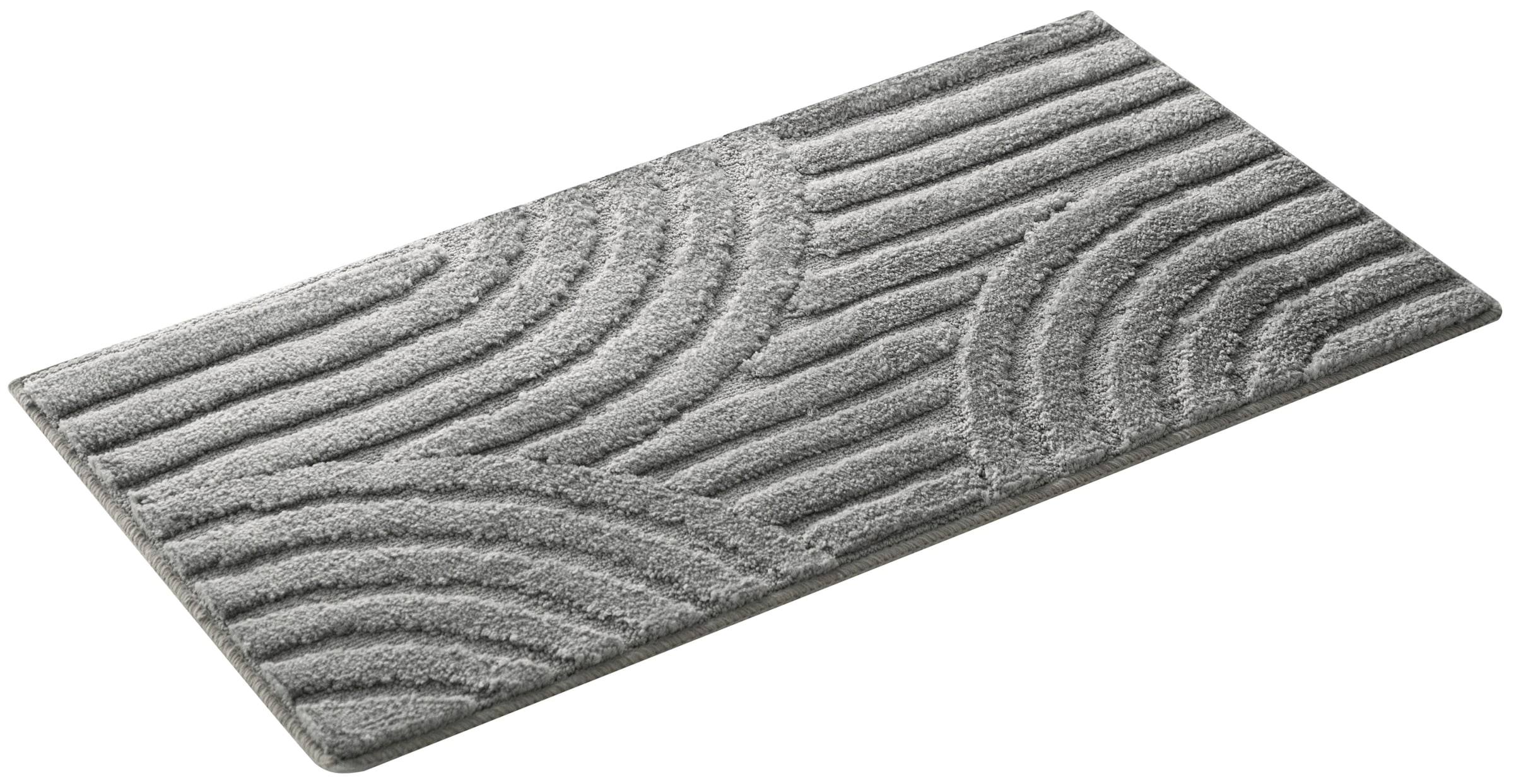my home Badematte »Regona Scandi, Badvorleger, Badezimmer Teppich, Duschvorleger«, rutschhemmend beschichtet, strapazierfähig, Badteppich, Uni Farben, Hoch-Tief-Effekt, modernes Muster, Zen