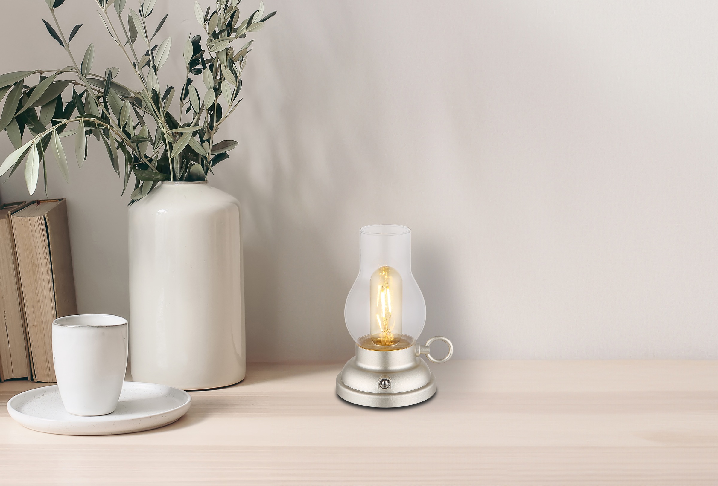 GLOBO LIGHTING LED Tischleuchte »PETRO« LED-Modul 1 Stk. Warmweiß Akkutisch günstig online kaufen