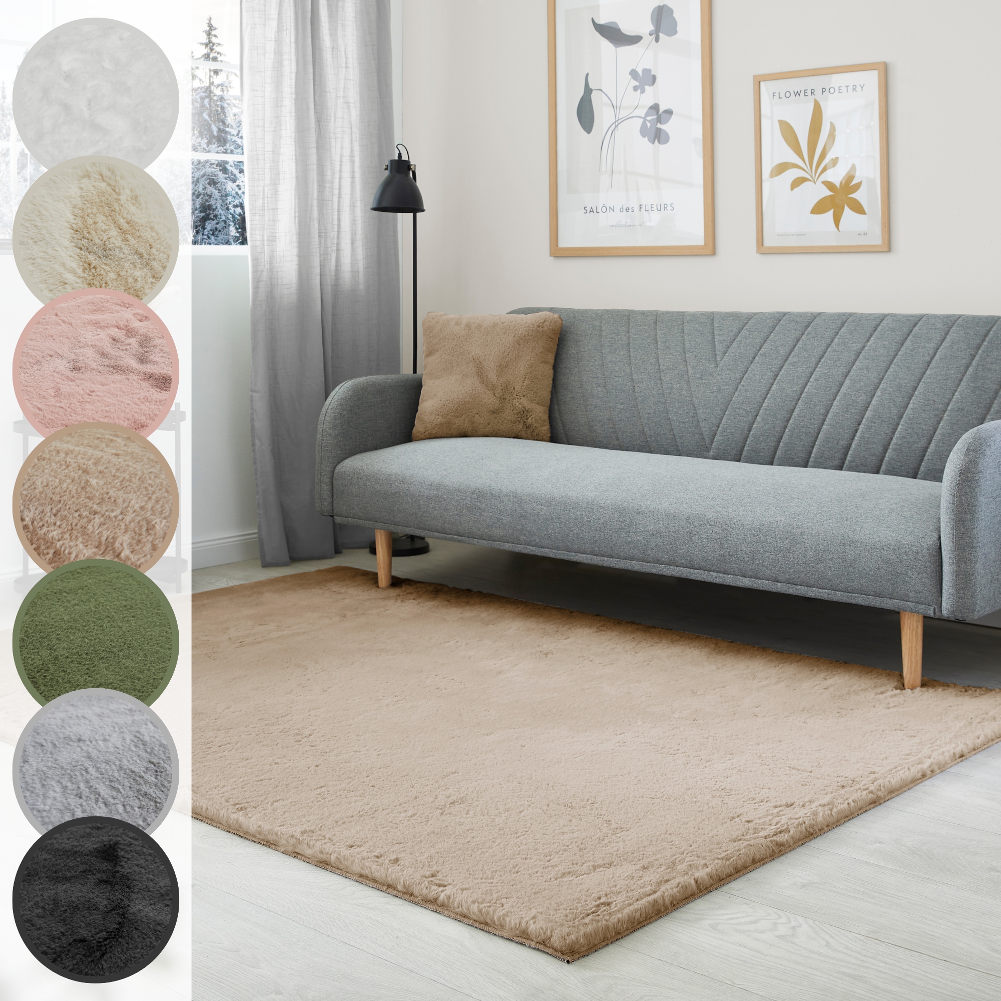 LUXOR living Fellteppich »Novara«, rechteckig, 30 mm Höhe, Kunstfell, Kanin günstig online kaufen
