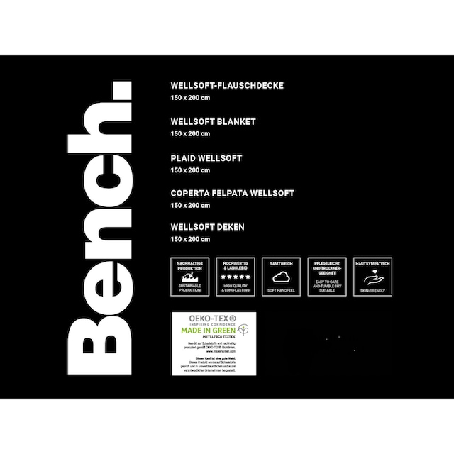 Bench. Wohndecke »Bench«, samtweiche Wellsoft-Decke, Kuscheldecke bequem  und schnell bestellen