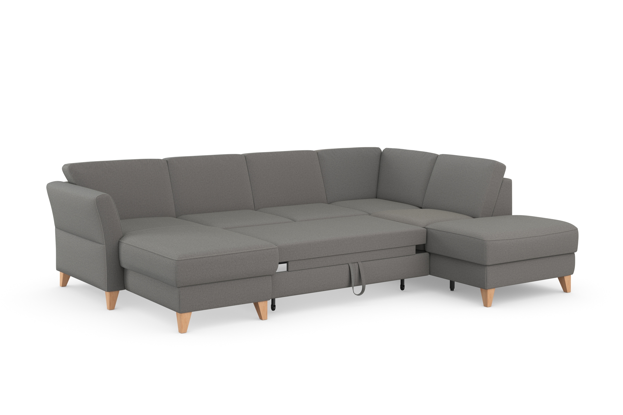 sit&more Wohnlandschaft »Visby U-Form«, wahlweise mit Bettfunktion und Stauraum, frei im Raum stellbar