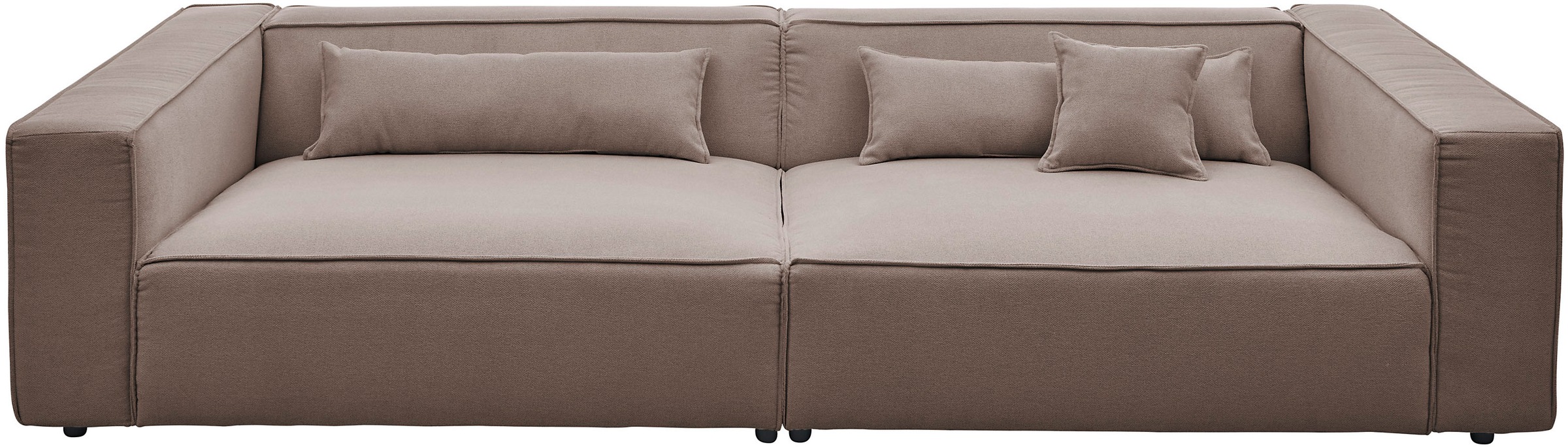 LeGer Home by Lena Gercke 3-Sitzer »PIARA, XXL Sofa mit Kedernaht, Big-Sofa in Cord oder Leinenoptik«, schwarze Füße, bequemer Sitzkomfort, extra tiefe Sitzfläche