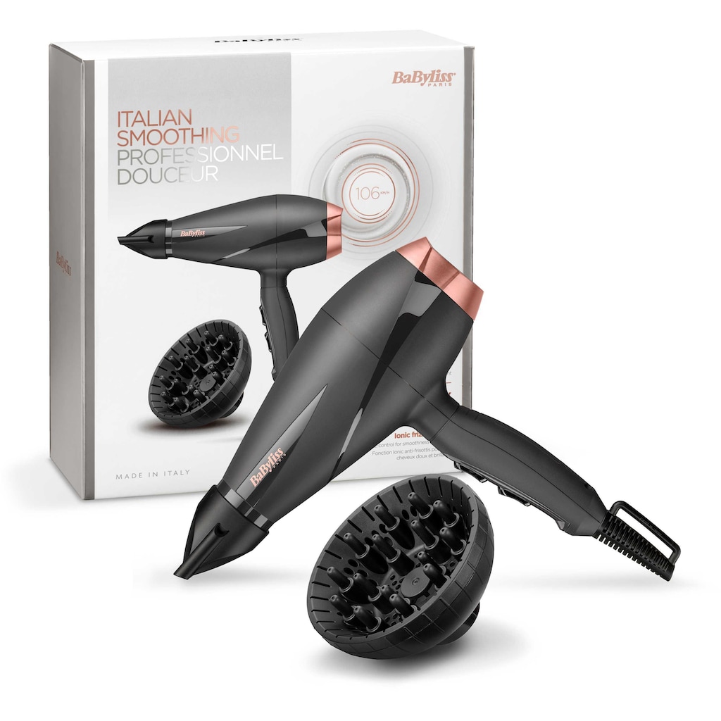 BaByliss Ionic-Haartrockner »BaByliss Smooth Pro 2100«, 2100 W, 2 Aufsätze