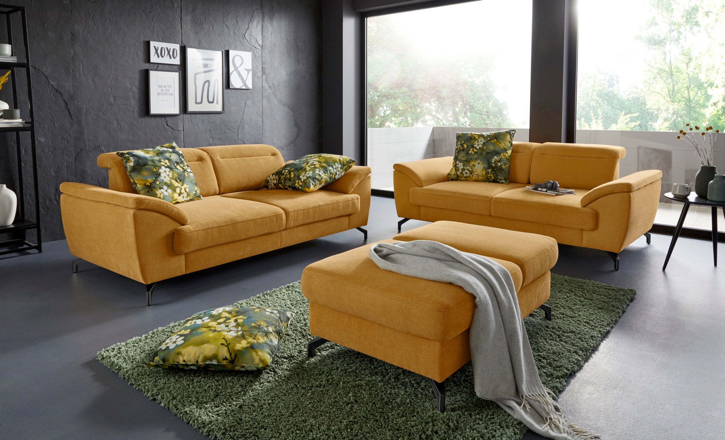 sit&more Hocker »Percy«, Fußhöhe 12 cm, mit Klappfunktion, wahlweise in 2 Fußfarben