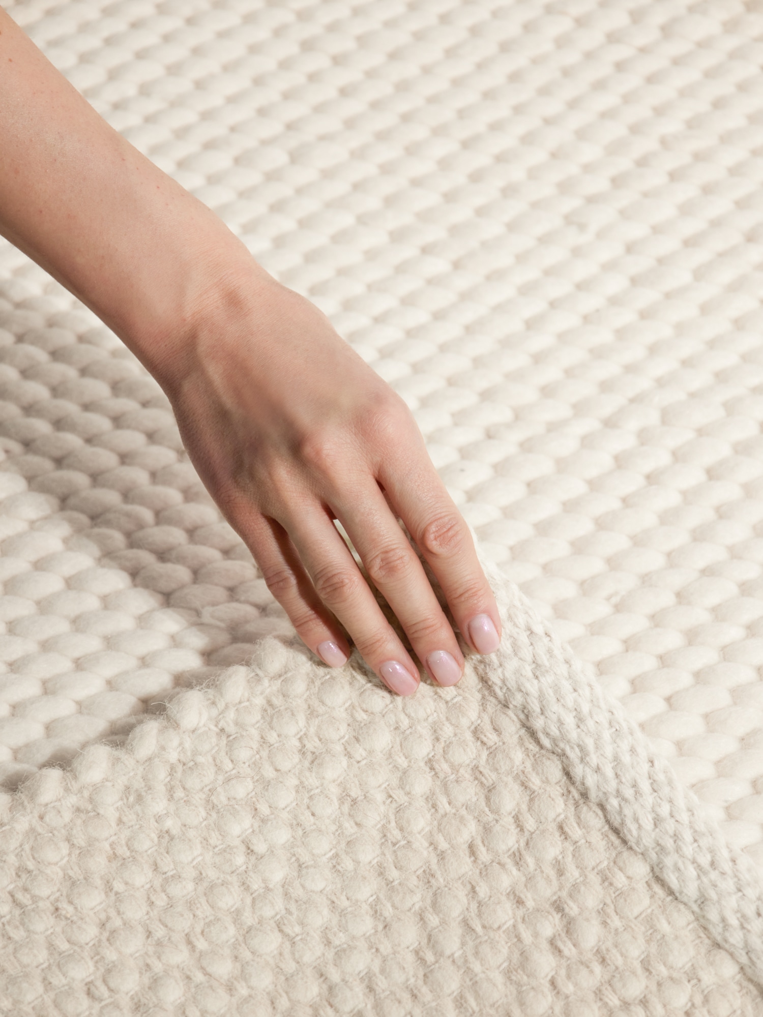 ELLE DECORATION Wollteppich »Beans« rechteckig 10 mm Höhe Handweb Teppich Wolle, Perlenstruktur, Wohnzimmer, Schlafzimmer, Flur