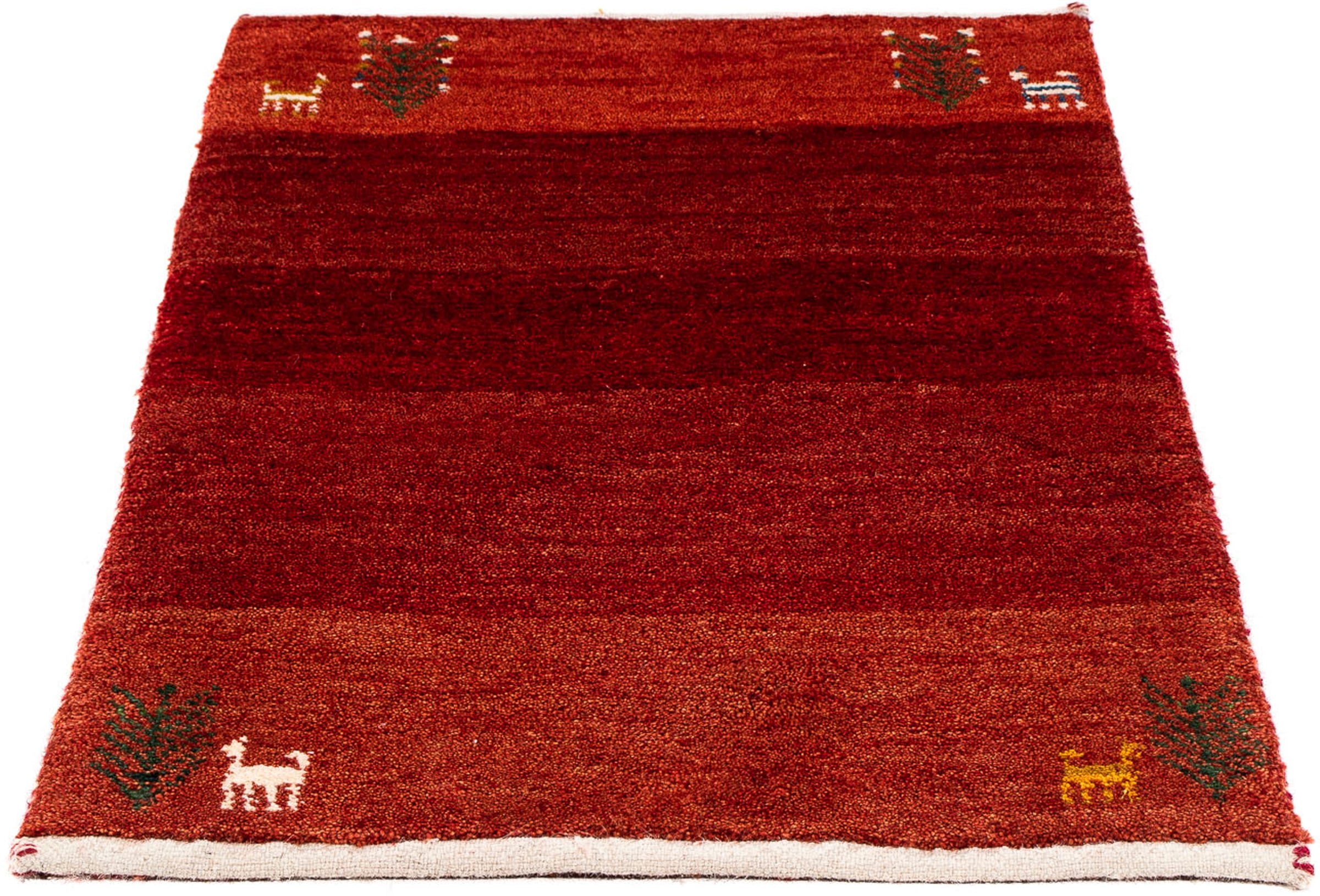 morgenland Wollteppich »Gabbeh - Loribaft Perser - 83 x 60 cm - dunkelrot«, günstig online kaufen