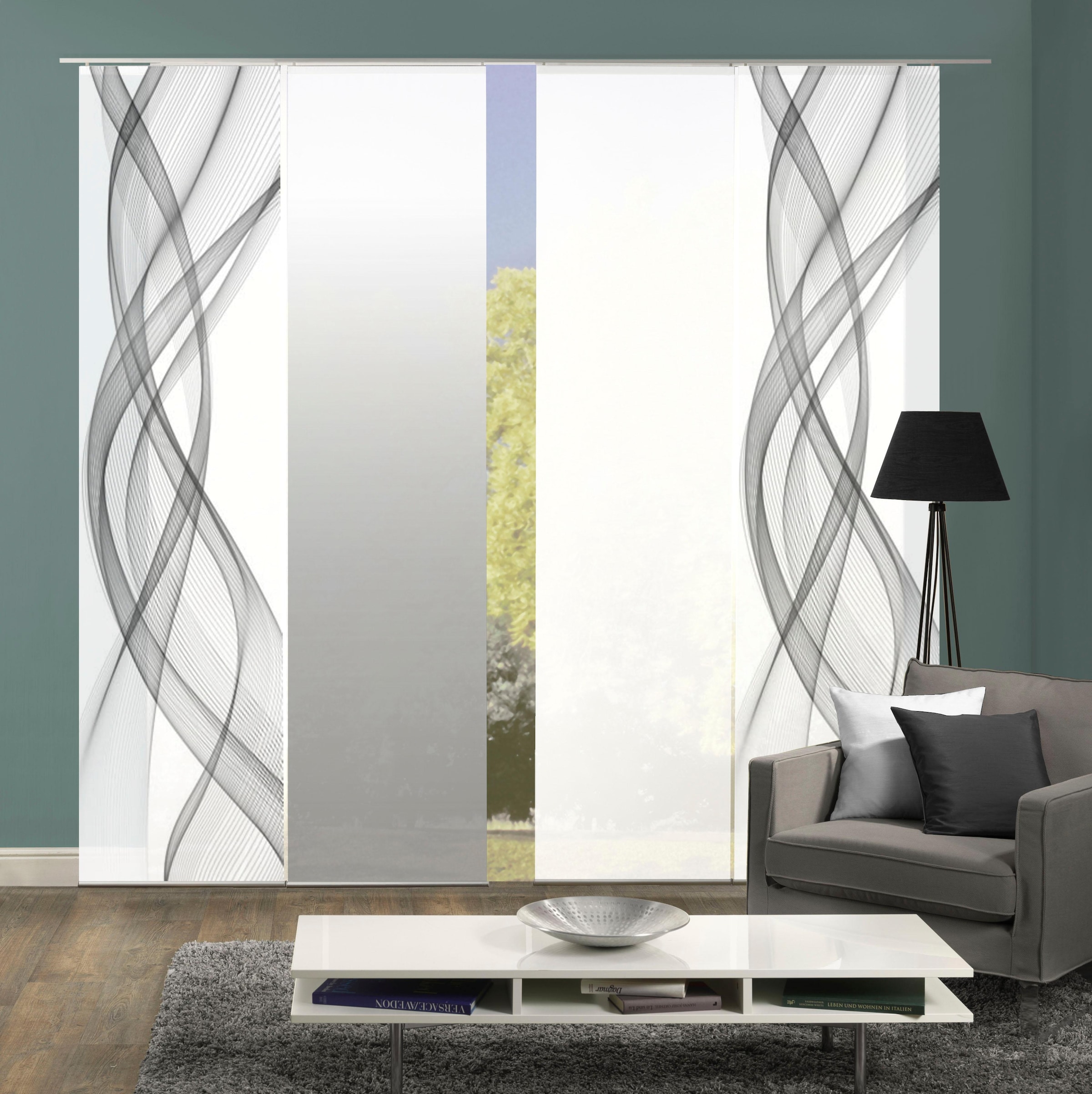 HOME WOHNIDEEN Schiebegardine »FERROLA« Klettband 4 Stk. tlg. HxB: 245x60, günstig online kaufen